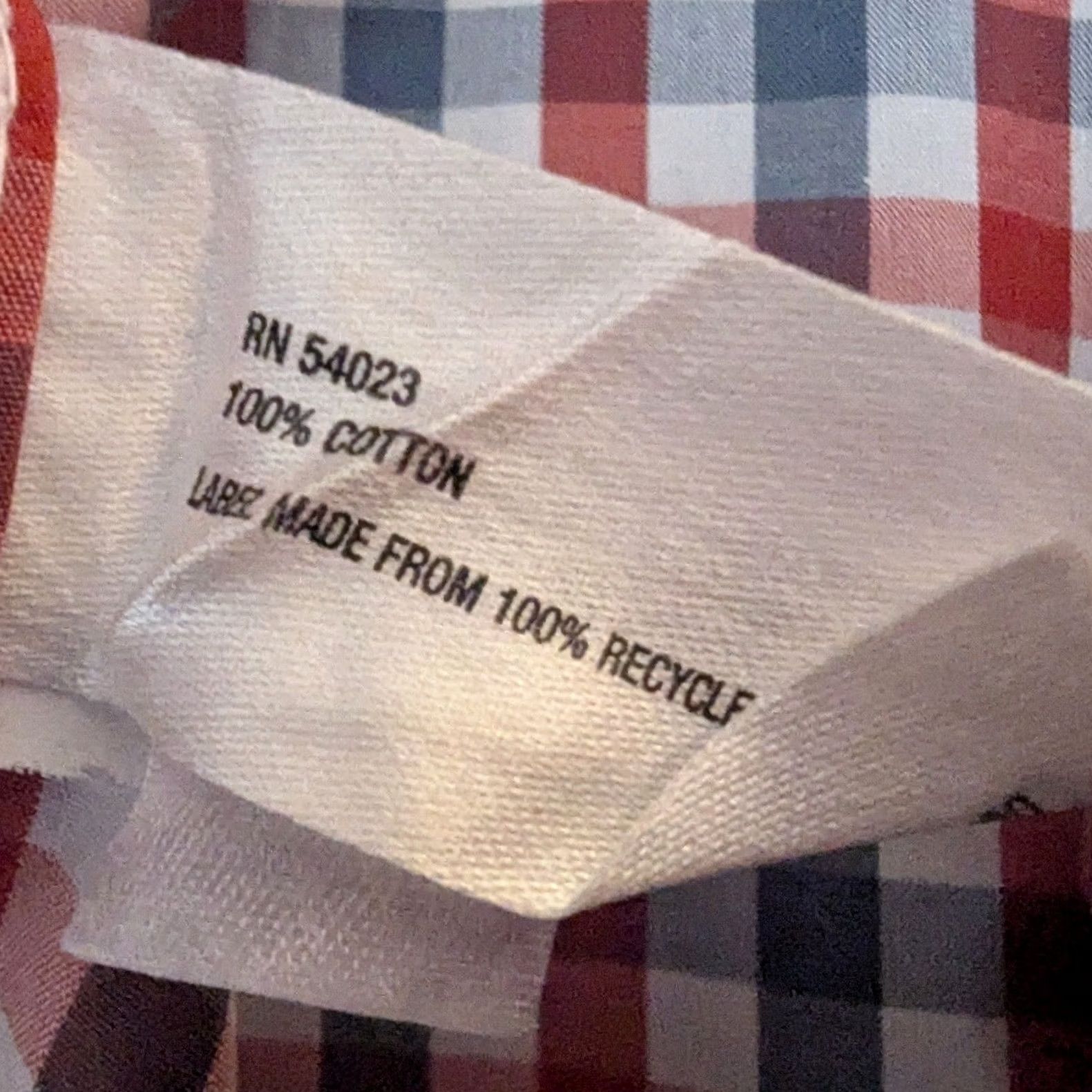 Gap Gap Lived-In Mens Medium Button Down Shirt Red White Blue Gingham Check Cotton Size US M / EU 48-50 / 2 - 7 Thumbnail
