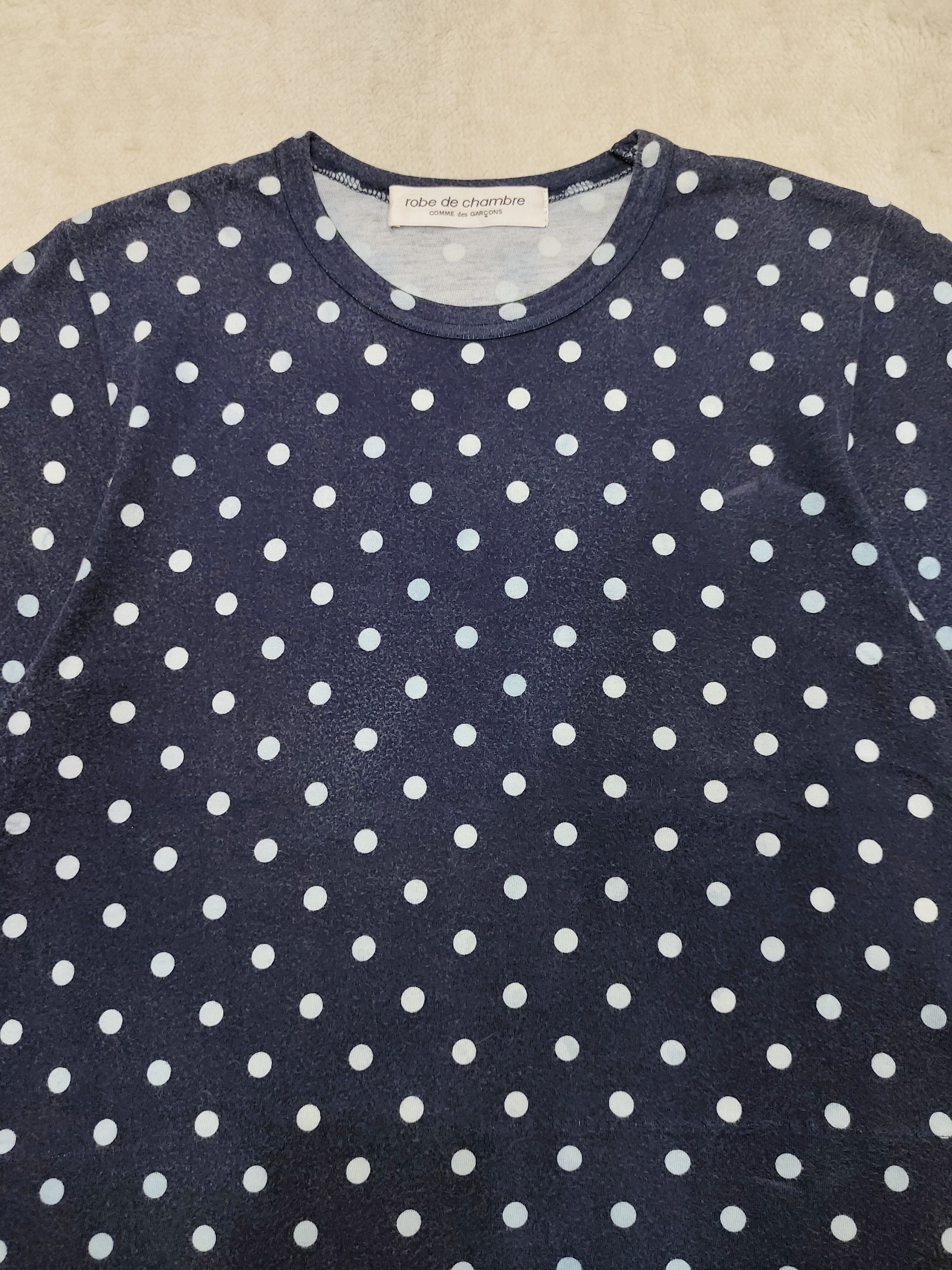 Comme des Garcons AD03 CDG Robe de Chambre Polka Dot Scallop Hem Cropped Tee Size M / US 6-8 / IT 42-44 - 8 Thumbnail