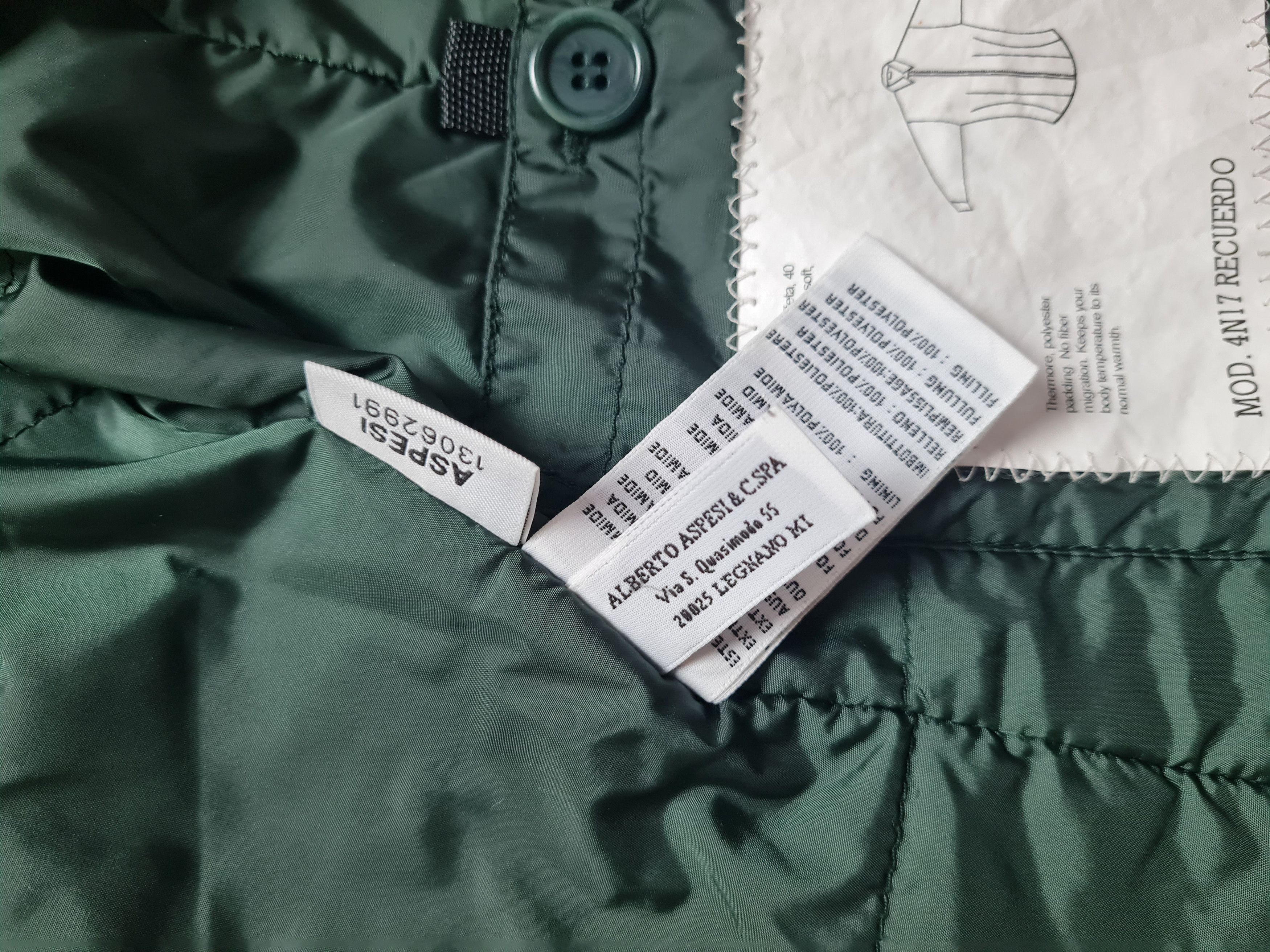 Aspesi ASPESI Women's Dark Green Nylon Jacket Full Zip Windbreaker Size L / US 10 / IT 46 - 12 Thumbnail