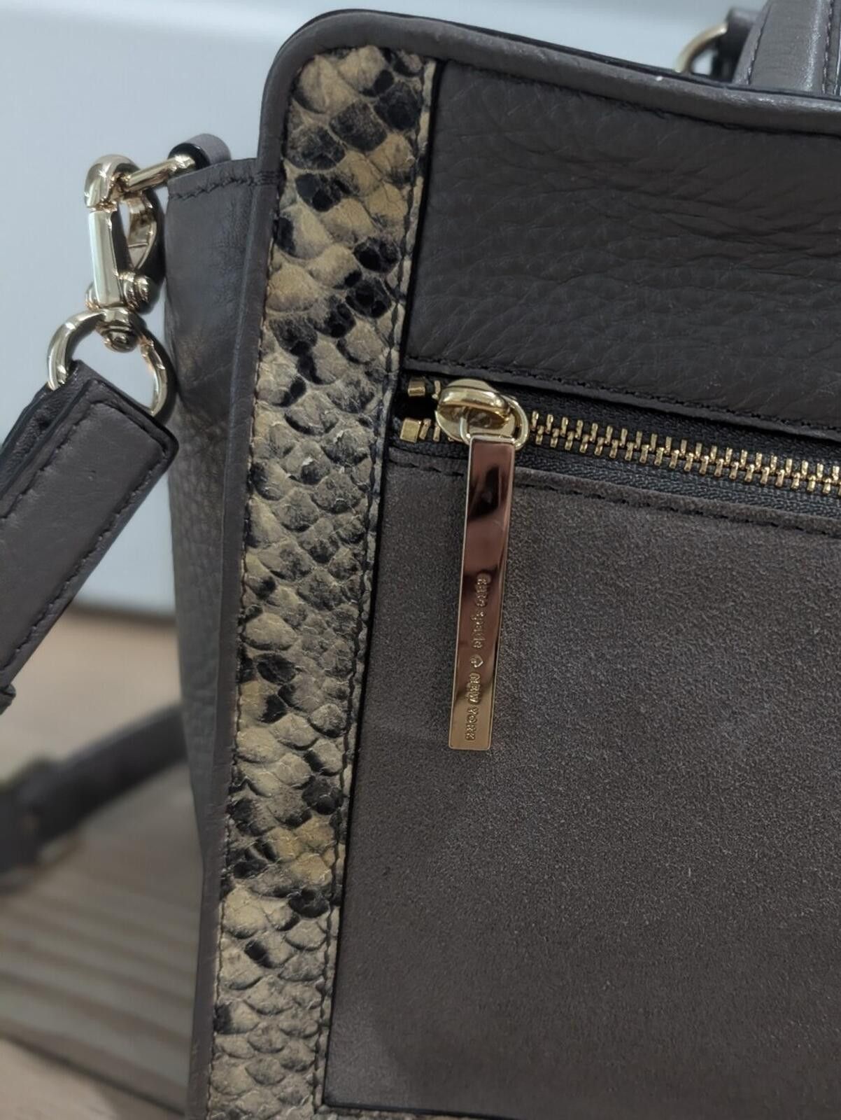Other kate spade Taupe Leather & Snake-Print Trim Tote Size ONE SIZE - 4 Thumbnail