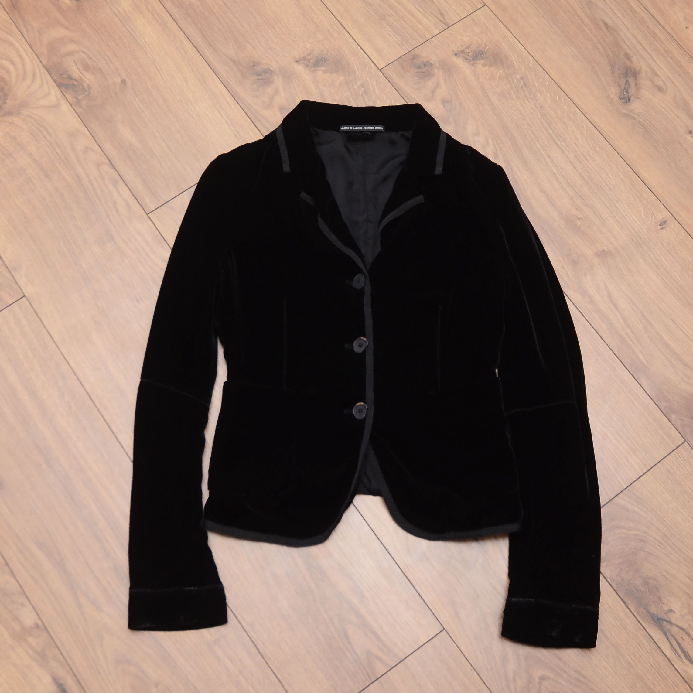 Marithe + Francois Girbaud Rare Marithé François Girbaud Black Silk Velvet Blazer Size S / US 4 / IT 40 - 5 Thumbnail