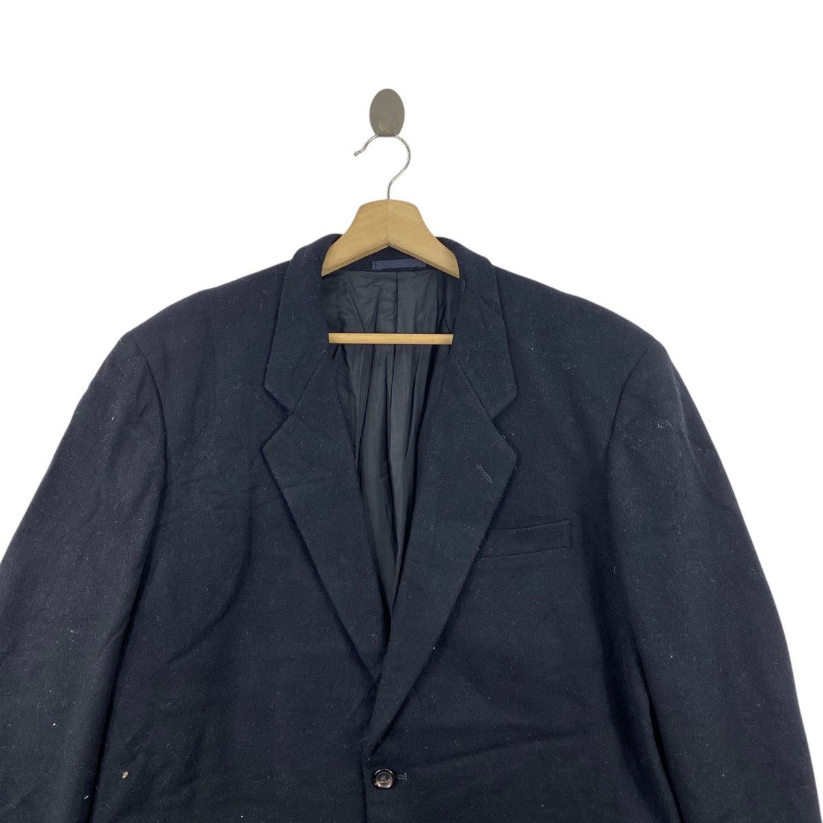 Comme des Garcons Vintage 80s COMME DES GARCONS Homme Black Blazer Coat Size US M / EU 48-50 / 2 - 2 Thumbnail