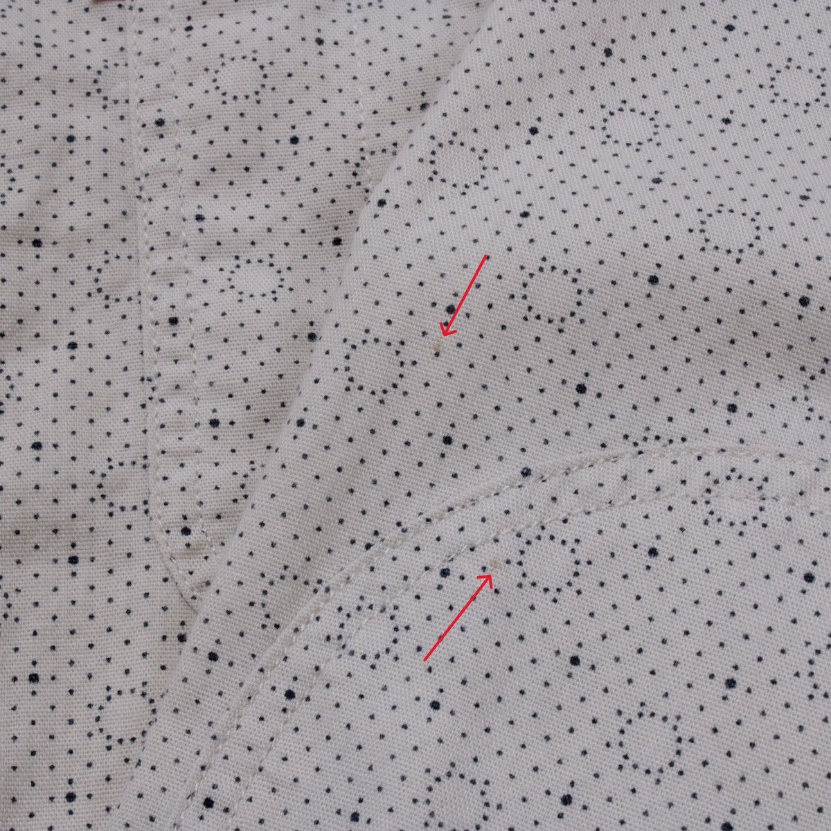 Levi's LEVIS Selvedge Cream Geometric Polkadot Long Sleeve Shirt Size US S / EU 44-46 / 1 - 18 Thumbnail