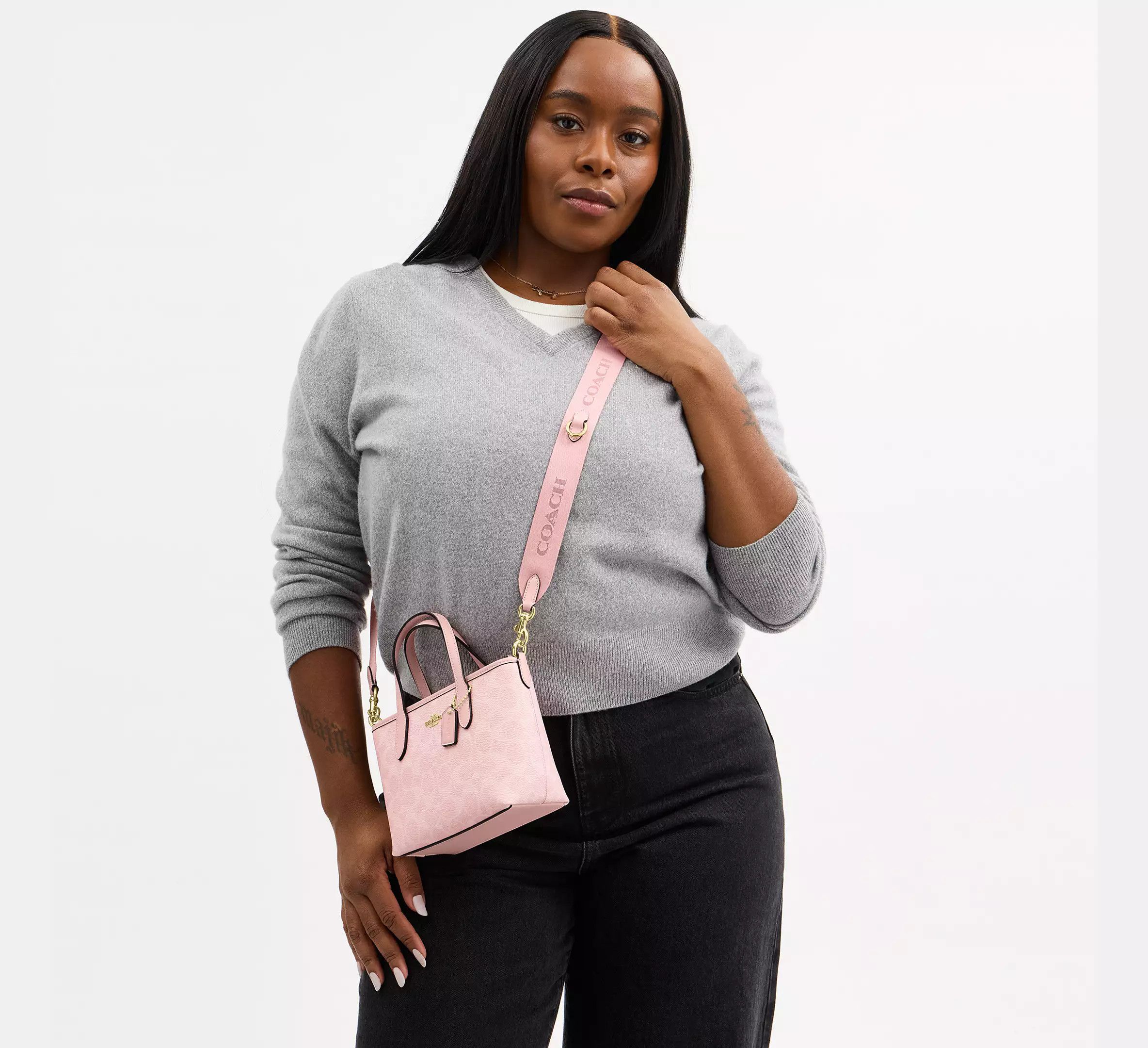 NWT COACH City Mini Tote Bag In Signature Canvas CW032