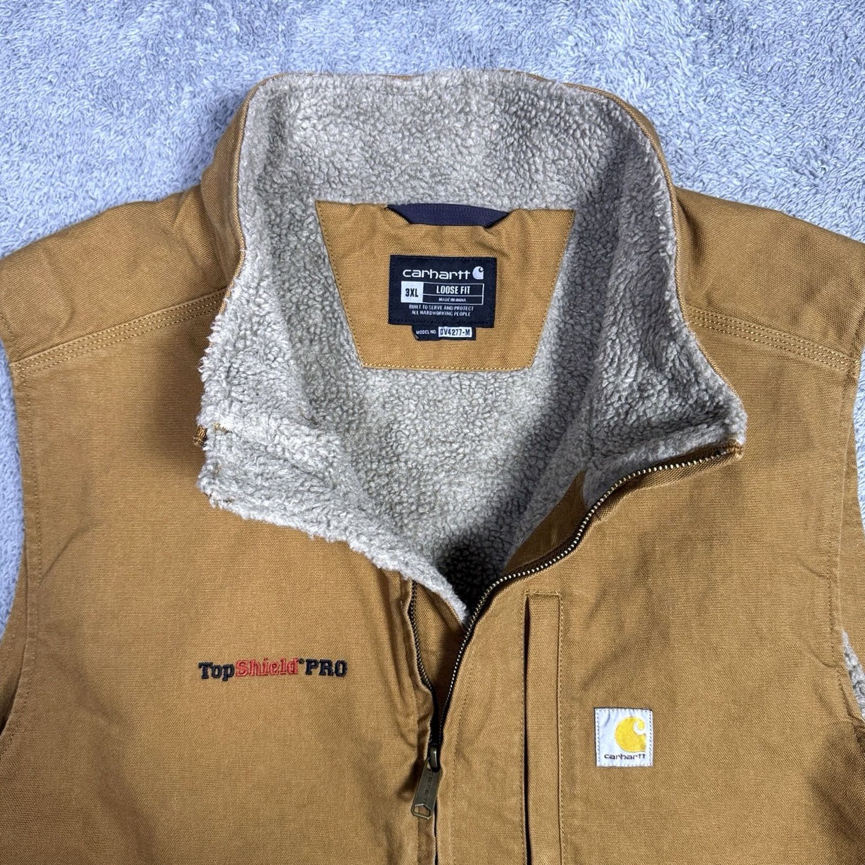 Carhartt Carhartt Vest Mens 3XL XXXL Sherpa Lined Full Zip Workwear Utility 104277 BRN Size US XXL / EU 58 / 5 - 4 Thumbnail