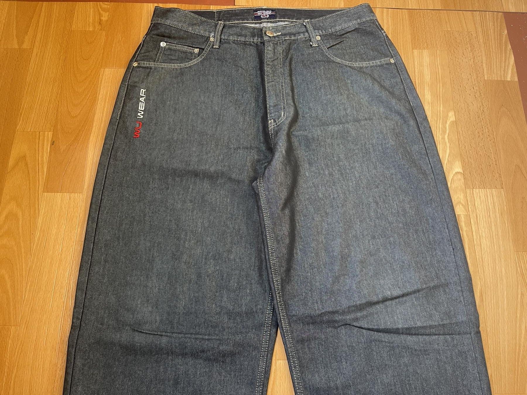 Wu-Tang Clan Wu Wear jeans, shiny gray silver Wu-Tang Clan, 90s baggy 34 Size US 34 / EU 50 - 10 Thumbnail