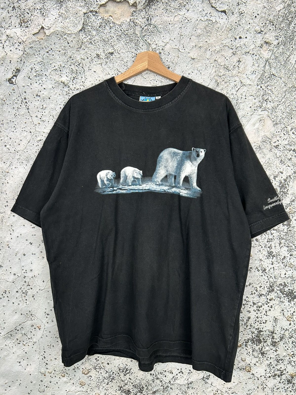 Vintage Animal Tee Polar Bears Graphic 90s Baggy Rap Skate