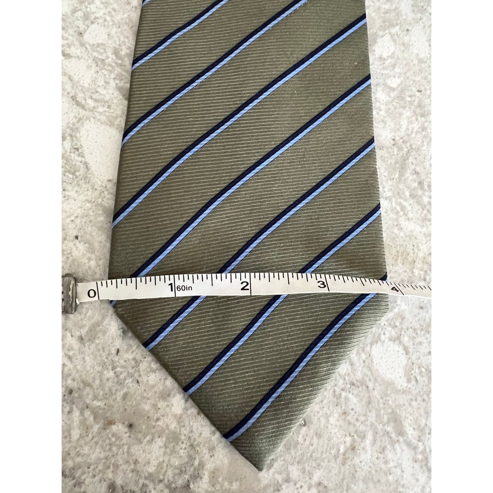 Vintage Claybrooke Men's 100% Imported Silk Neck Tie Green Blue Size ONE SIZE - 6 Thumbnail