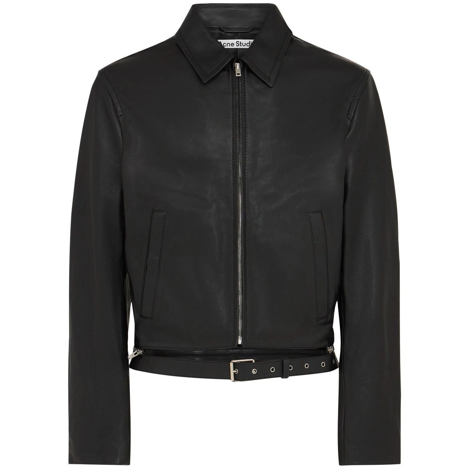 Acne Studios ACNE STUDIOS Black Leather Zip Jacket New & Authentic (Men's Size US M / EU 48-50 / 2 - 1 Thumbnail