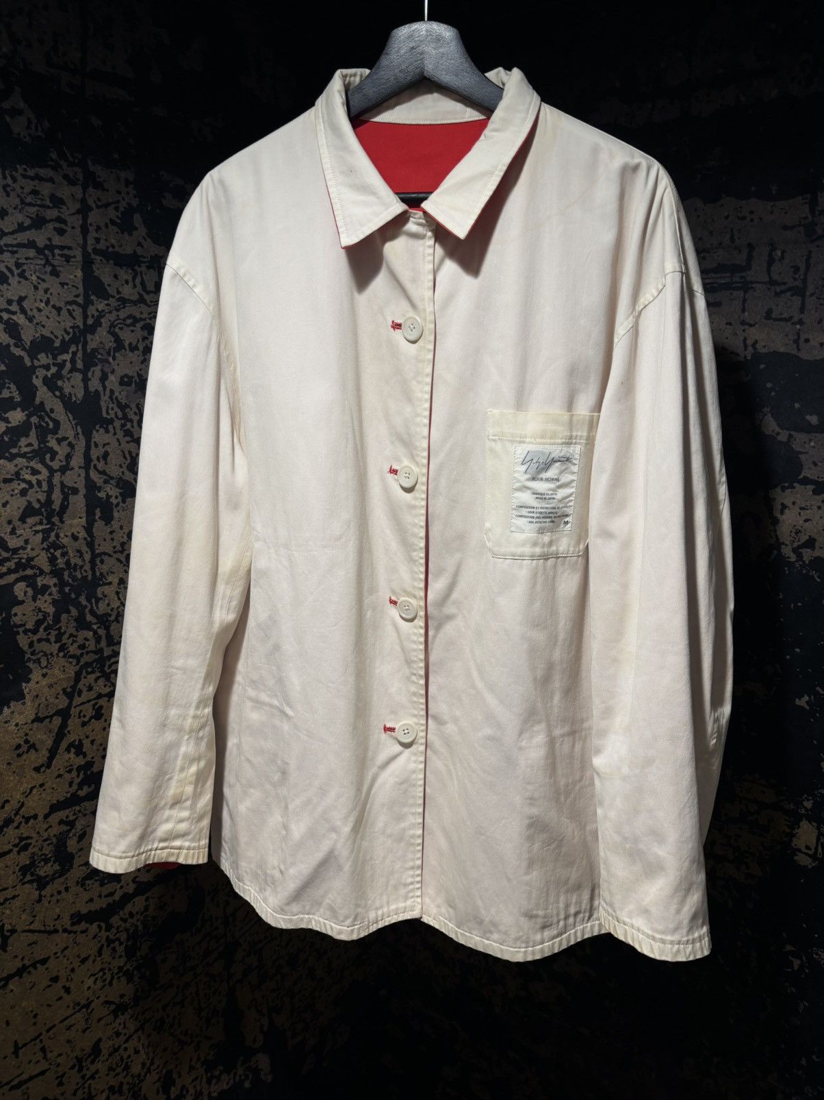 Yohji Yamamoto Yohji Yamamoto Pour Homme AW2001 Reversible Red Chore Coat Size US M / EU 48-50 / 2 - 5 Thumbnail