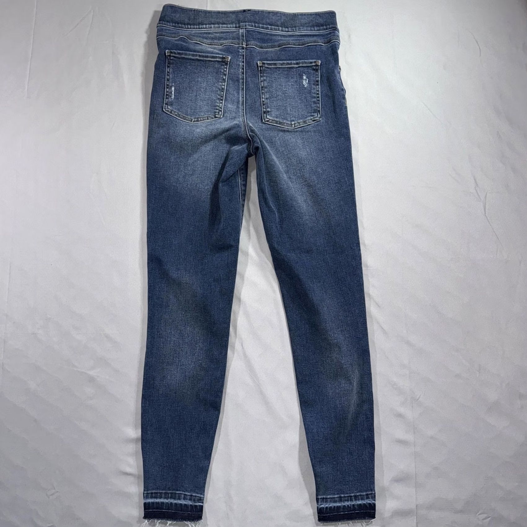 Spanx Spanx Jeans Womens M Blue Pull On Jeggings Skinny Raw Hem Distressed Denim Size 32" / US 10 / IT 46 - 2 Thumbnail