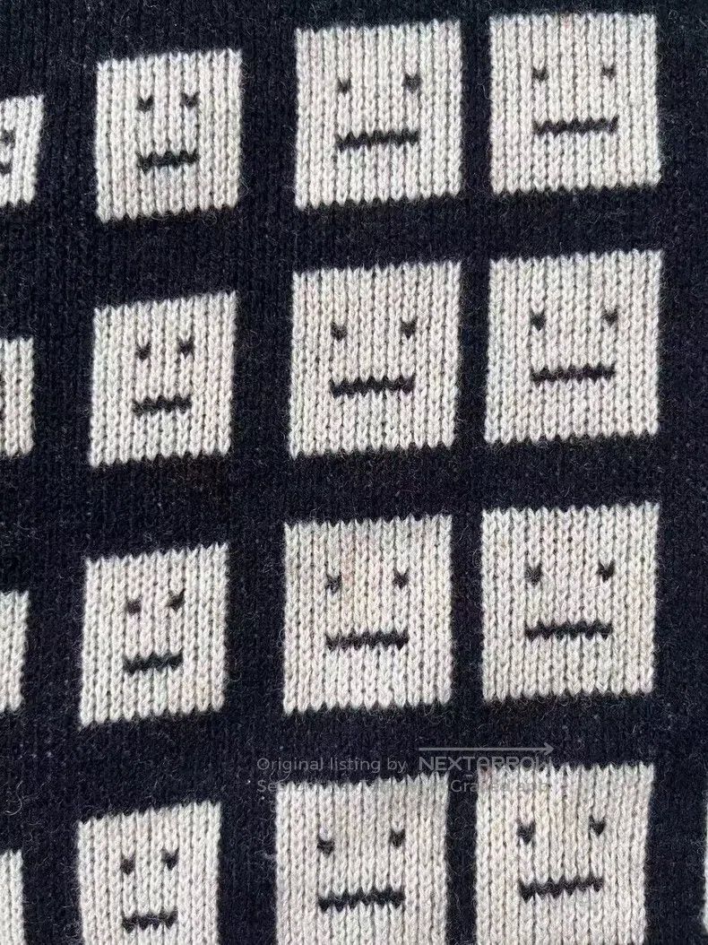 Acne Studios Acne Studios Smiley Face Motif Plaid Check Knit Sweater Size US XS / EU 42 / 0 - 3 Thumbnail