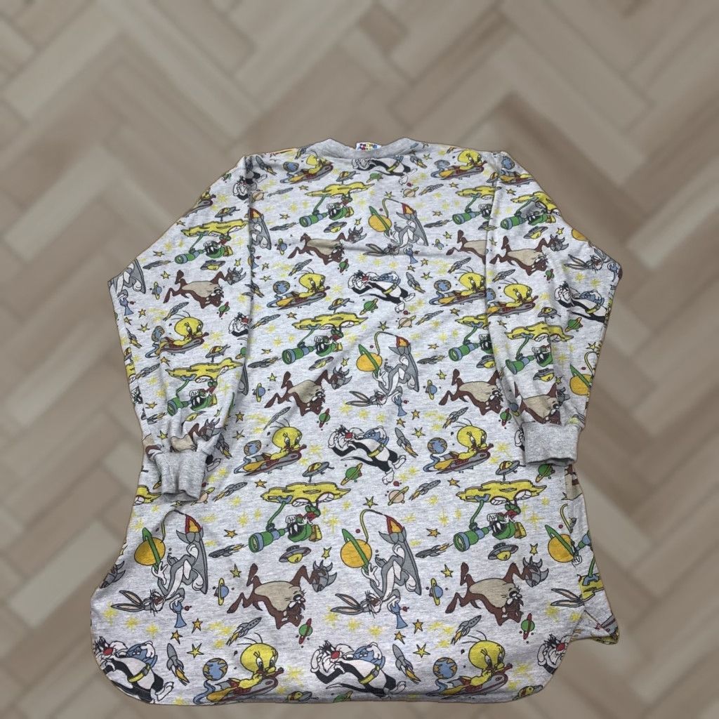 Vintage Looney Tunes T-Shirt One Size Gray Long Sleeve Unisex Adults Oversized? Size ONE SIZE - 1 Thumbnail