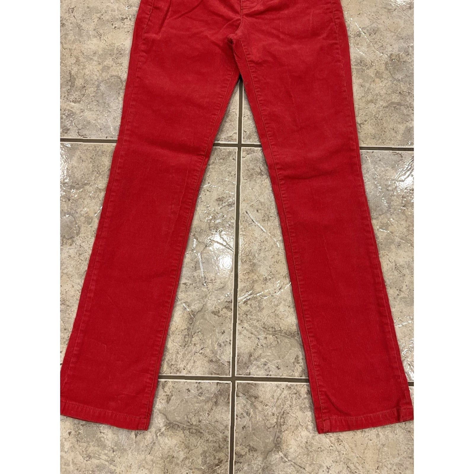 J.Crew J.CREW City Fit Corduroy Pants Women 27R Straight Slim Inseam 32 Bright Peach Pink Casual Workwear Size 27" / US 4 / IT 40 - 2 Thumbnail