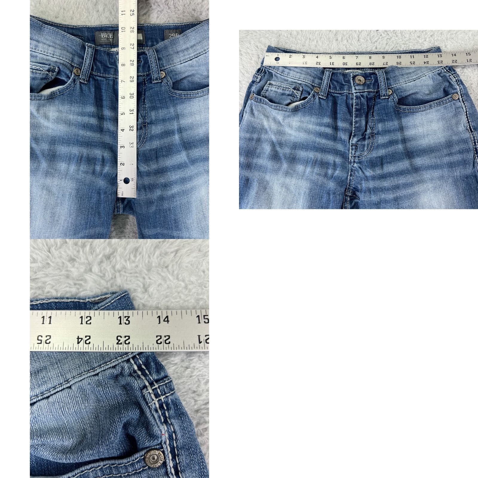 Vintage Buckle Jeans Adult 29 Blue Denim Straight 5-Pocket Bke 27x30 Regular Cotton Buckle Brand Men Pants Size 29 Blue Denim Jeans Size US 29 - 9 Thumbnail