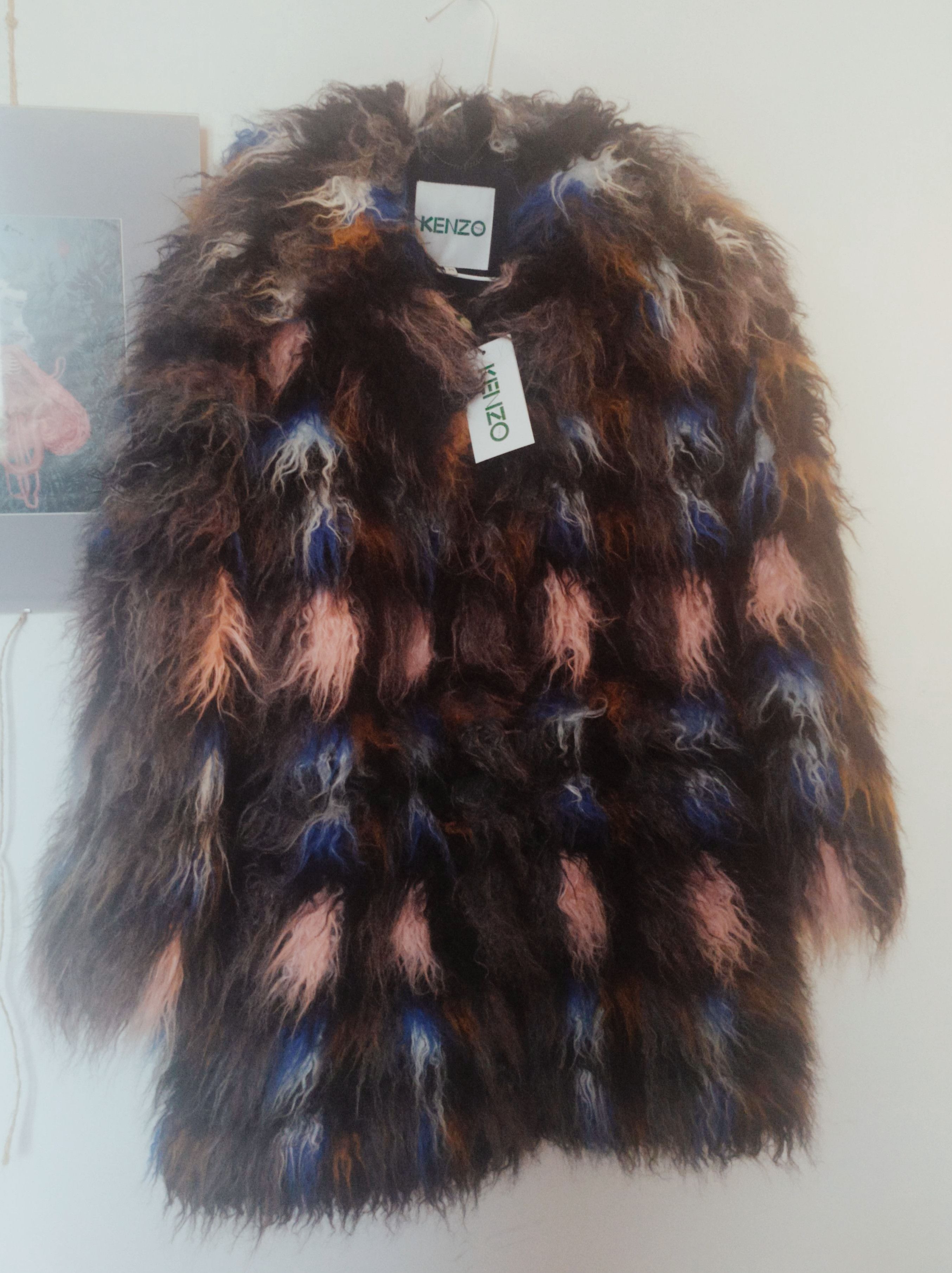 image of Kenzo Paris Faux Fur Coat, Women's (Size Small)