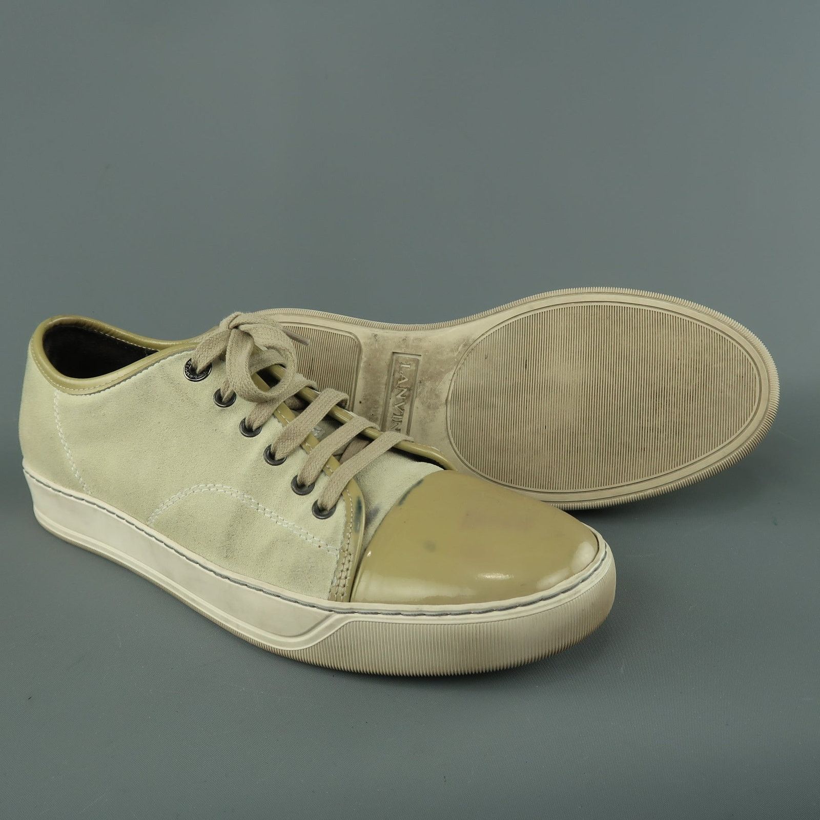 Lanvin LANVIN Size 9 Beige Suede & Patent Leather Lace Up Sneakers Size US 9 / EU 42 - 7 Thumbnail