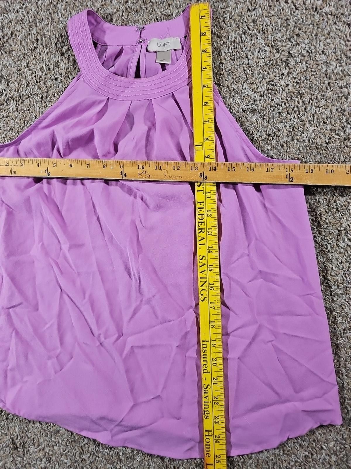 Designer Ann Taylor LOFT Size Small Purple Tank Top Size S / US 4 / IT 40 - 5 Thumbnail