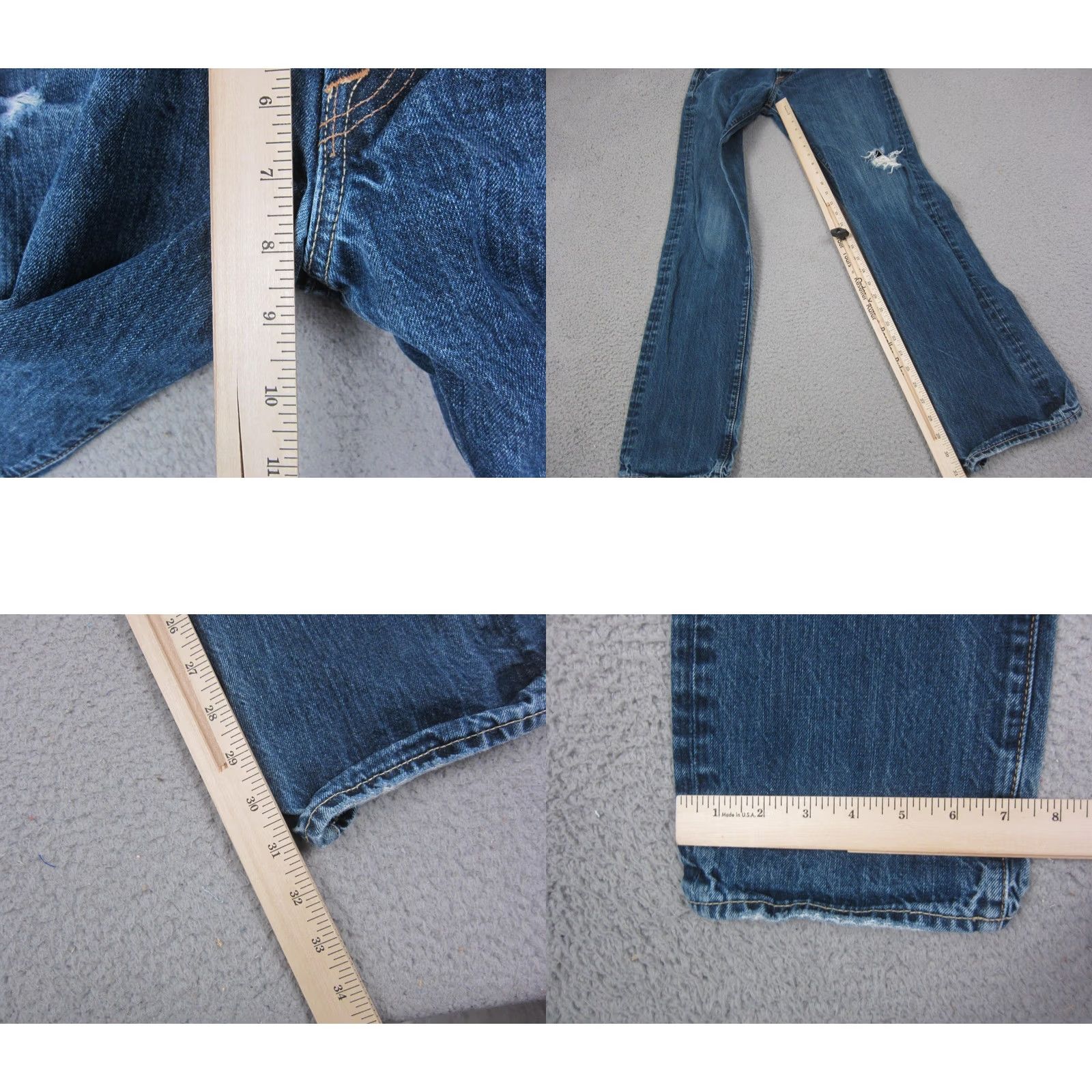 Abercrombie & Fitch Abercrombie Jeans Mens Slim Straight Blue Denim Button Fly 30x32 5-Pocket Distress Vintage No Size US 30 / EU 46 - 9 Thumbnail