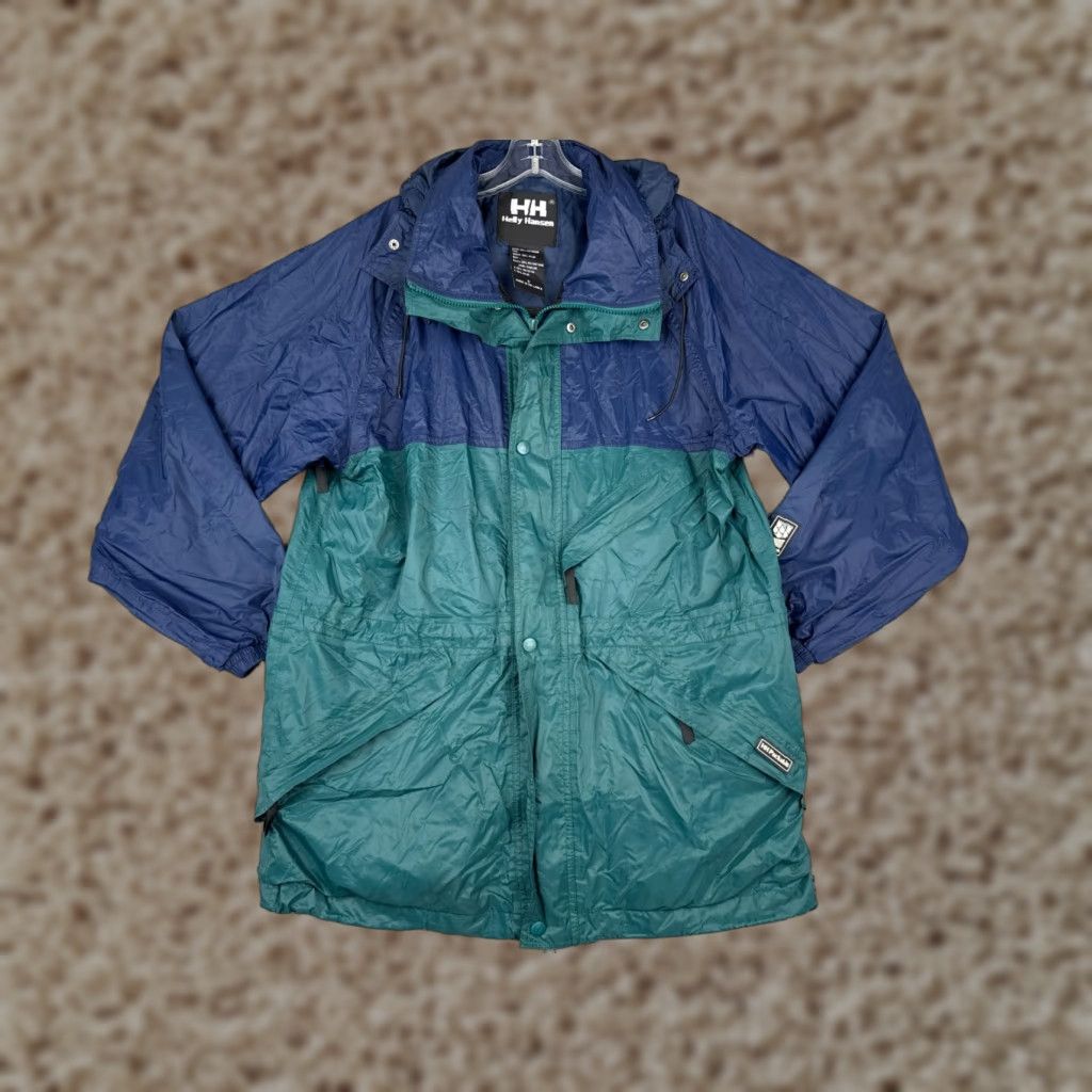 Helly Hansen Helly Hansen Jacket Womens Small Blue Green Waterproof Breathable Hood Rain Wind Full Zip Size S / US 4 / IT 40 - 1 Thumbnail