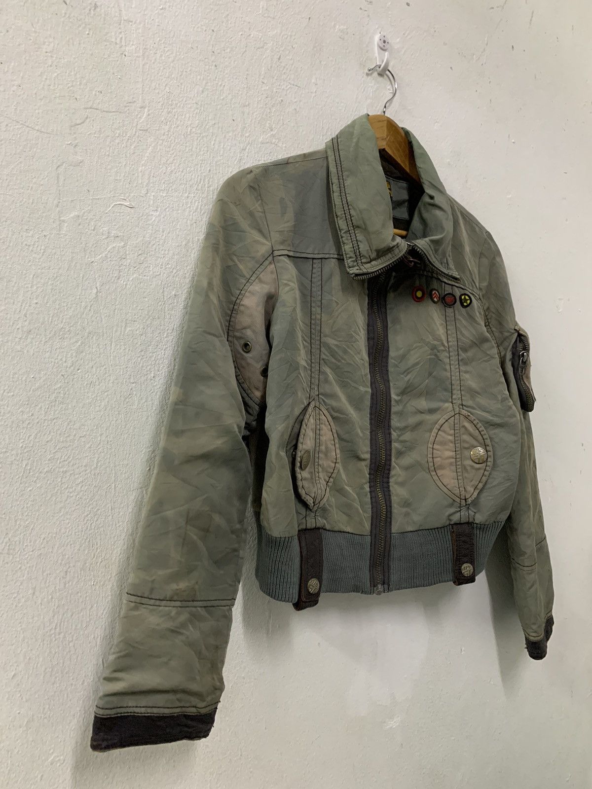 Miss Sixty × Vintage Miss Sixty Double zipper Bomber Jacket Leather Trimming Size XS / US 0-2 / IT 36-38 - 4 Thumbnail