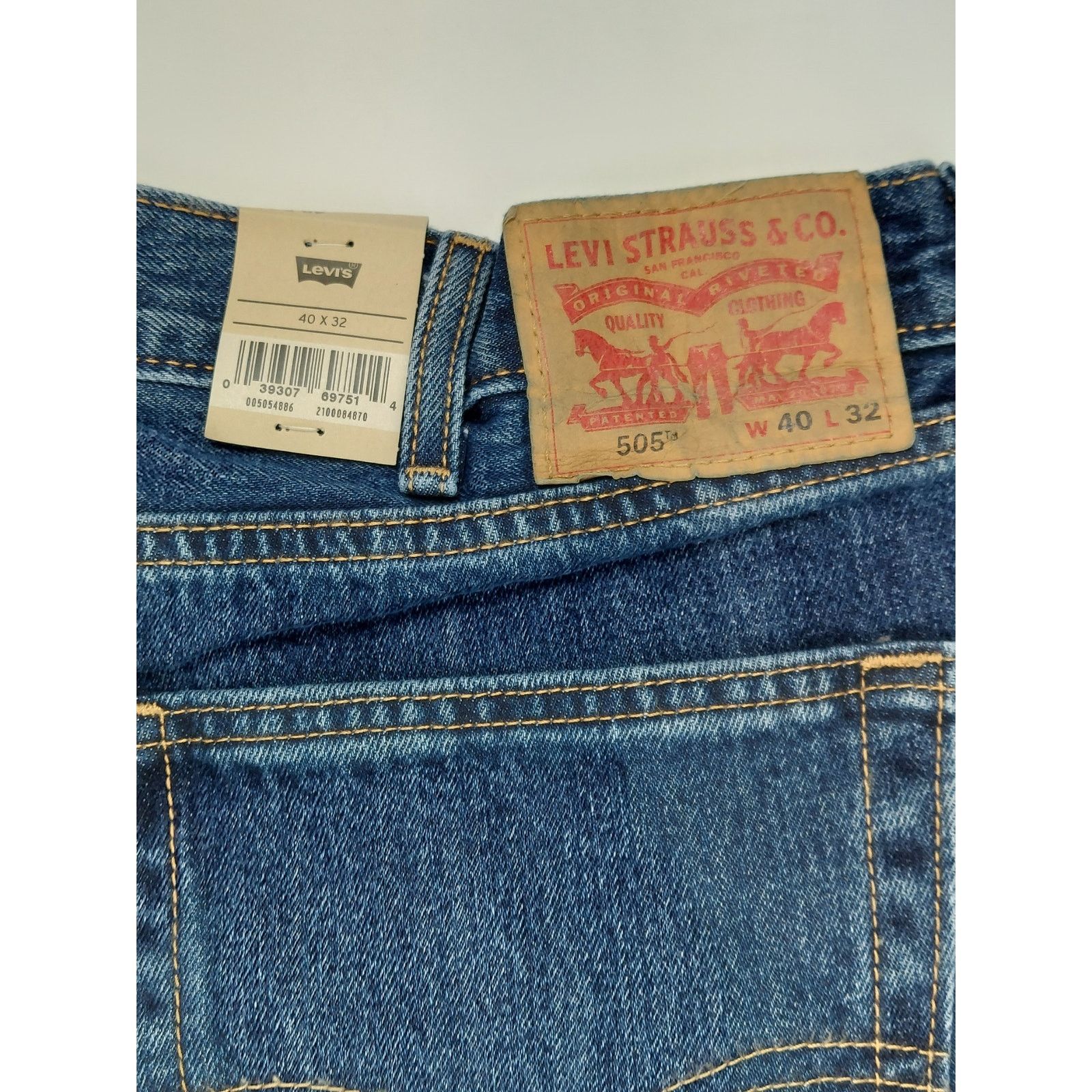 Levi's Levis NEW 505 Regular Straight Leg 40x32 Dark Stonewash Jean Size US 40 / EU 56 - 7 Thumbnail