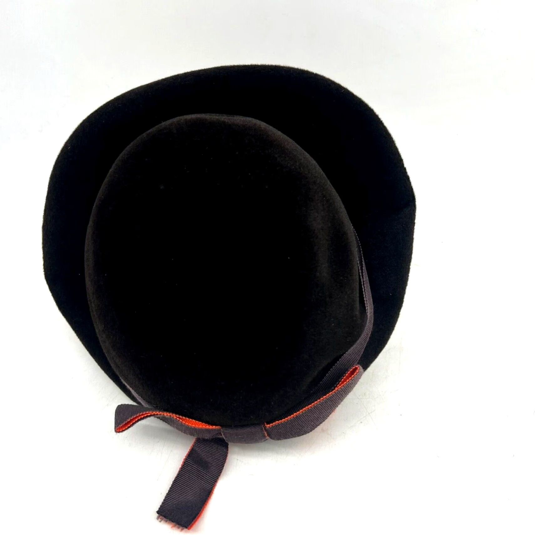 Velour VINTAGE Fur Hat 1960s Brown Velour Women's Mod Go-Go Suitable for Casual Size ONE SIZE - 4 Thumbnail