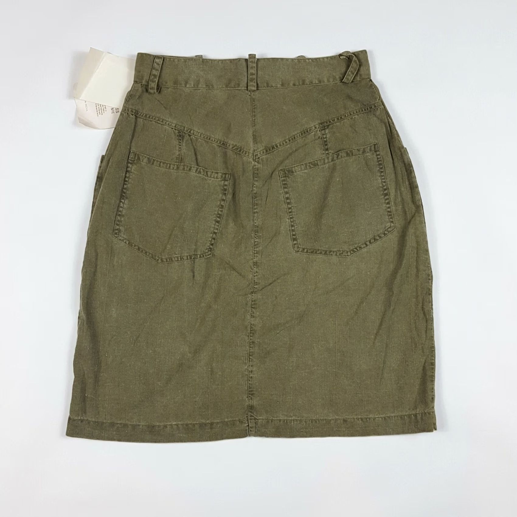 Olive VINTAGE 80s Olive Denim Just Class Pencil Knee Length Skirt Women Size 9 All Seasons Casual Size 30" / US 8 / IT 44 - 5 Thumbnail