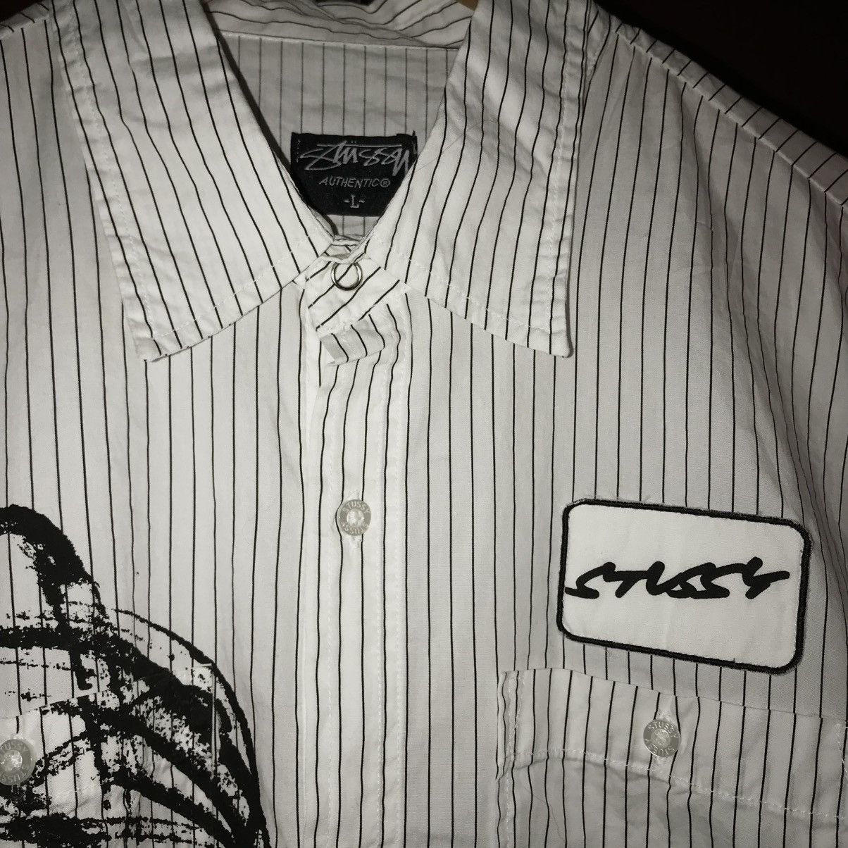 Stussy Stussy Futura Pinstripe Button Up Art Shirt Size US L / EU 52-54 / 3 - 2 Thumbnail