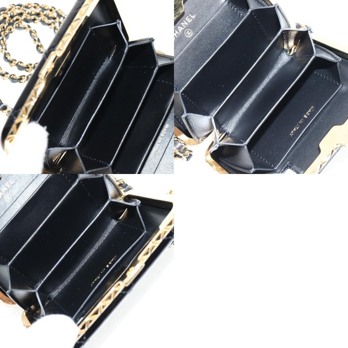 Chanel Chanel Chain Shoulder Bag Patent Leather Black Gold CC Size ONE SIZE - 8 Thumbnail