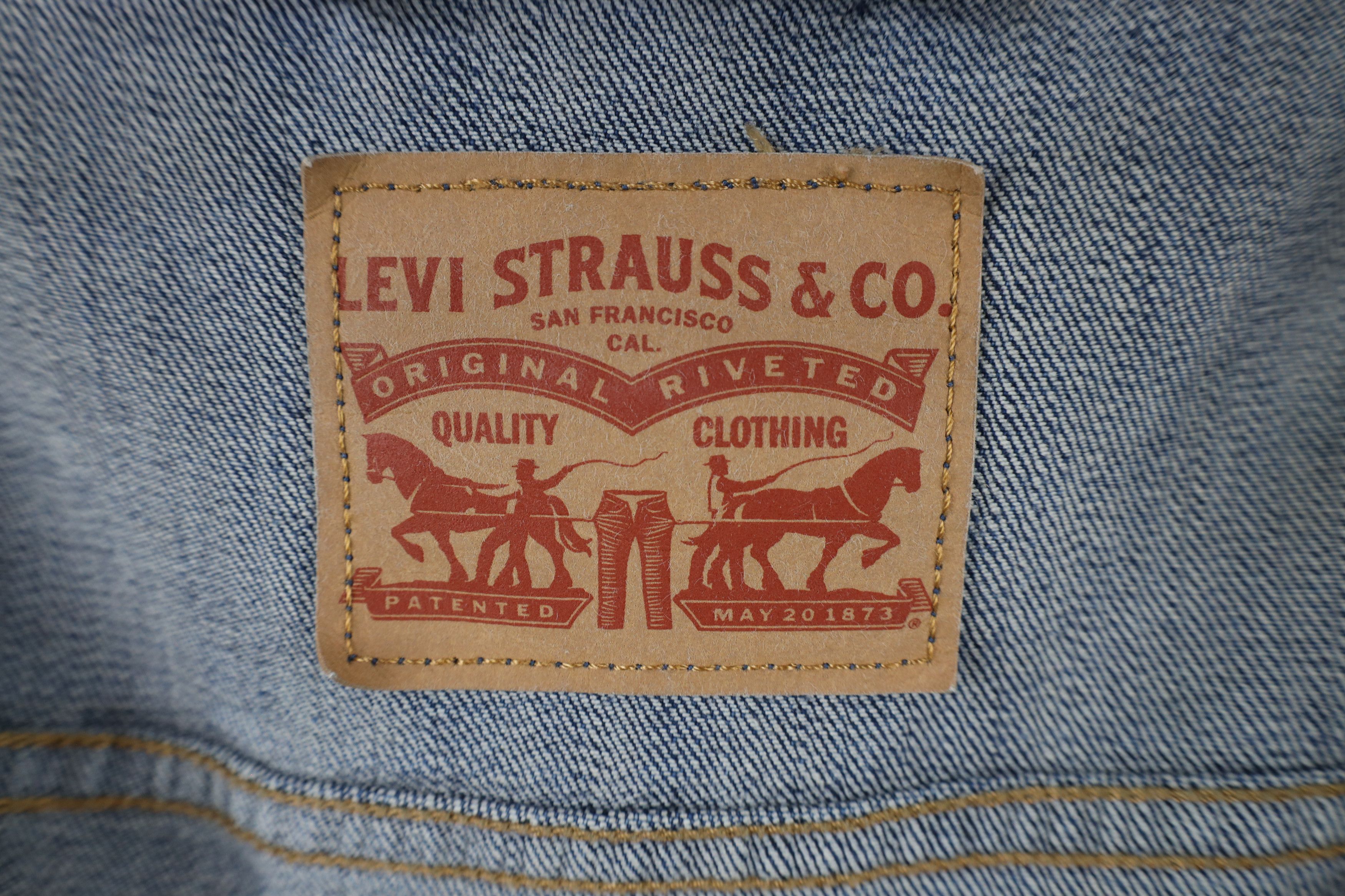 Levi's × Vintage Vintage Y2K Levis Stretch Denim Jean Trucker Jacket Blue Size L / US 10 / IT 46 - 10 Thumbnail