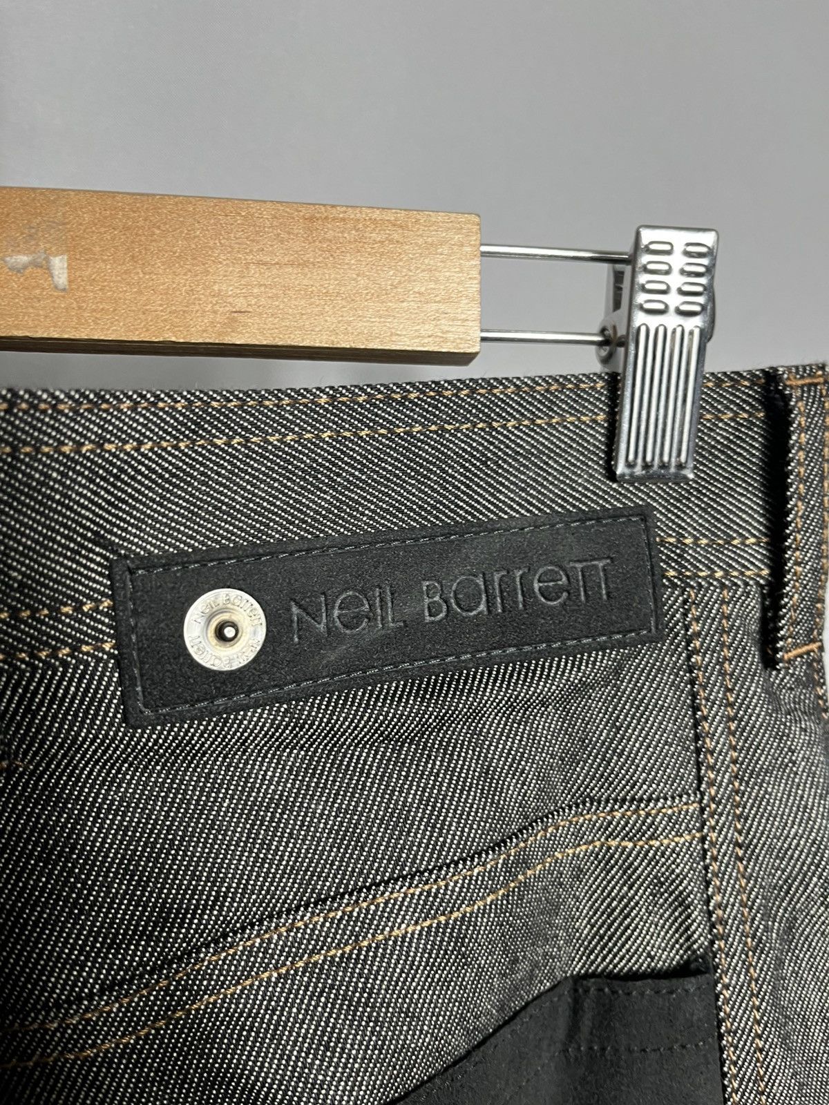 Neil Barrett Neil Barrett Black/Grey Selvedge Jeans Cuffed Hem Denim Mens Size US 32 / EU 48 - 10 Thumbnail