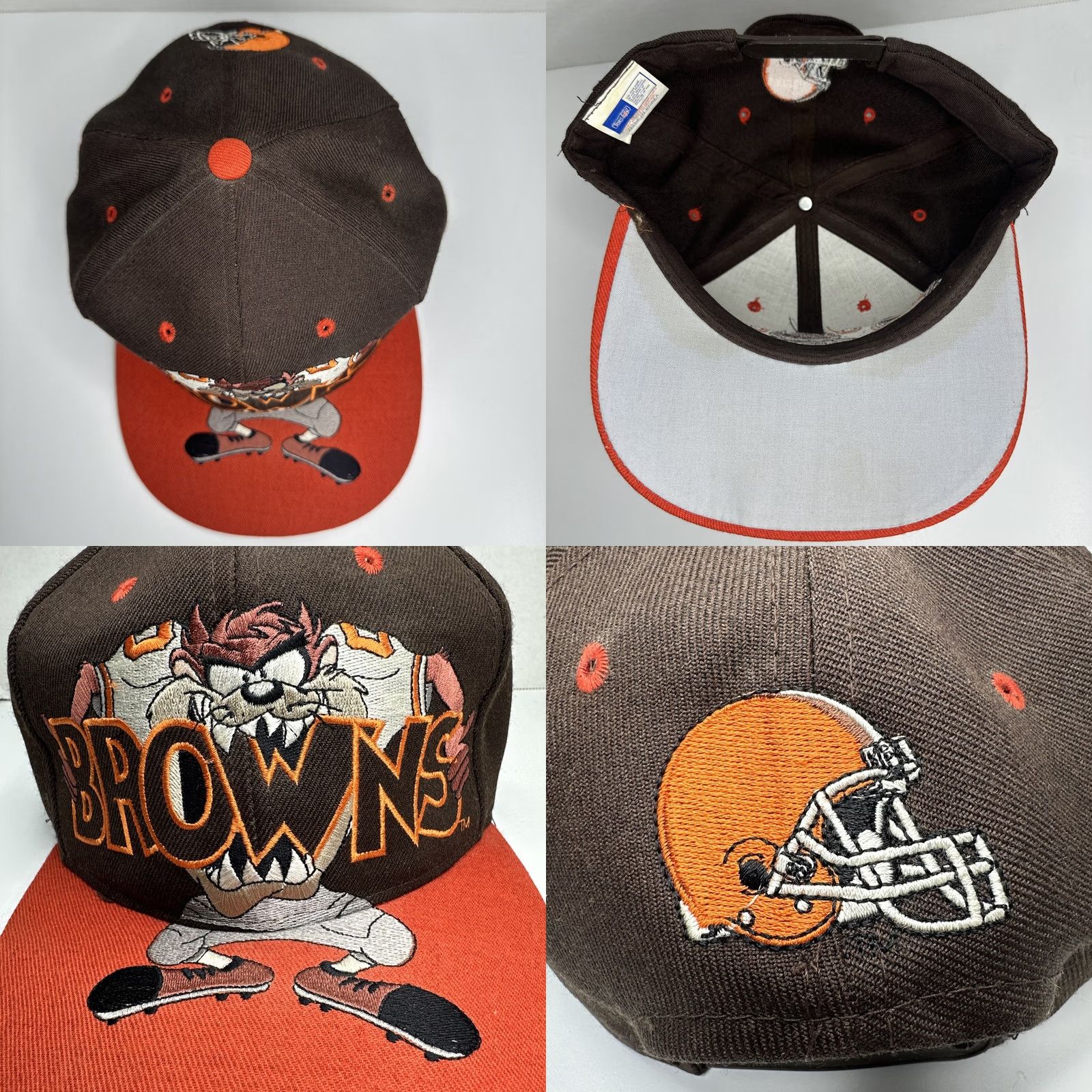 NFL VINTAGE Drew Pearson Cleveland Browns TAZ Hat Snapback Looney Tunes NFL 90s RARE Hat Mens Size ONE SIZE - 8 Thumbnail