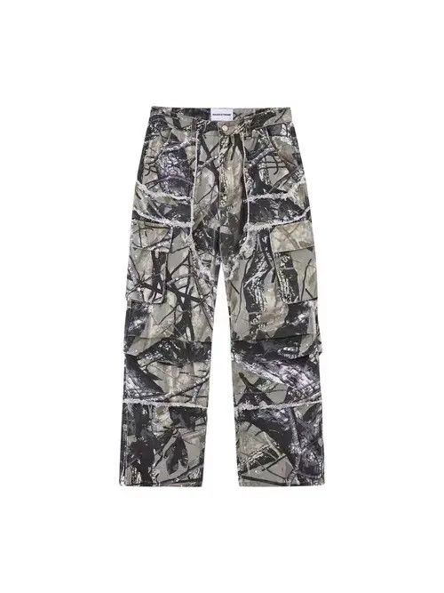 Japanese Brand Tsukiko x Kino Vintage High Street Hip Hop Camo Jeans Size US 31 - 7 Thumbnail