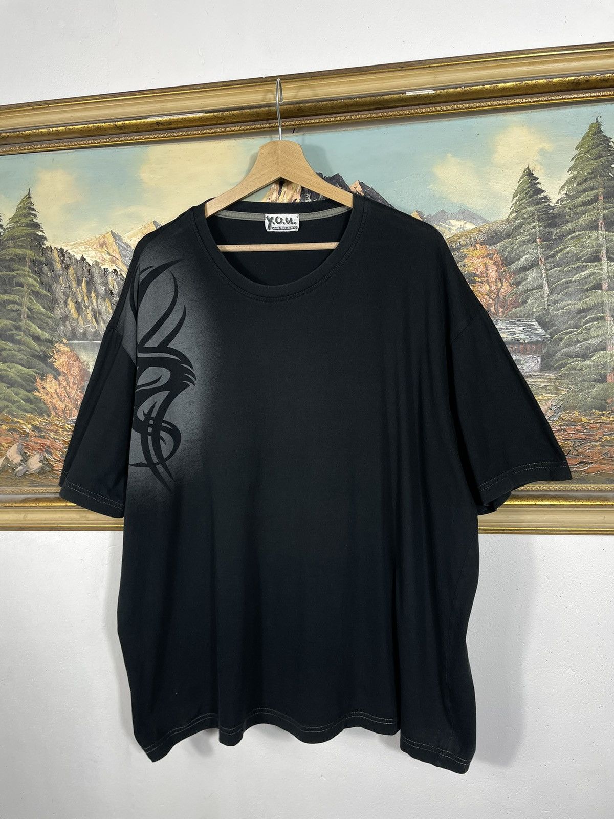 If Six Was Nine Vintage Y2k Black T-shirt Tee Tribal Affliction Avant Garde Size US XXL / EU 58 / 5 - 2 Thumbnail