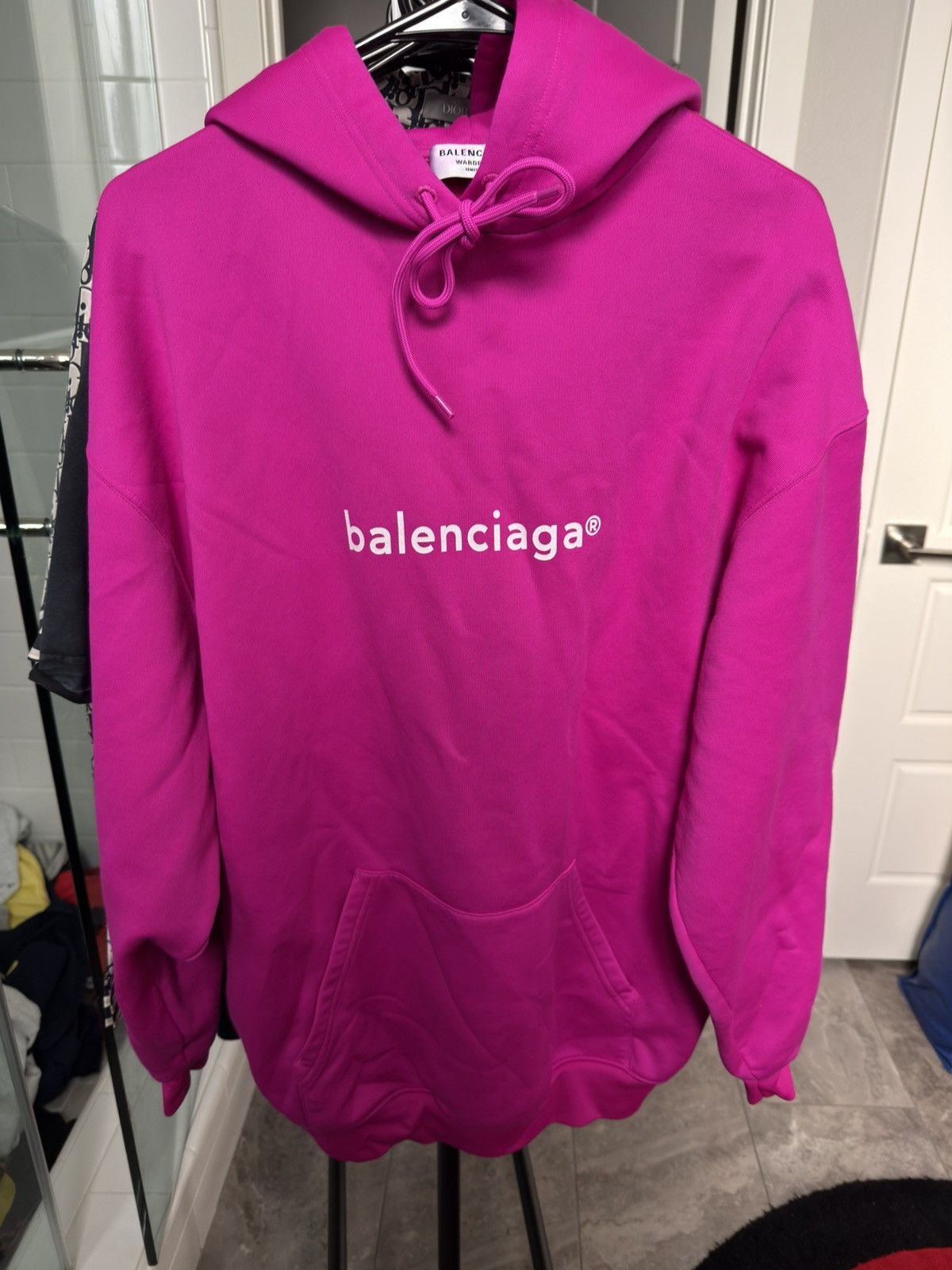 Balenciaga Fuchsia Copyright Logo Hoodie