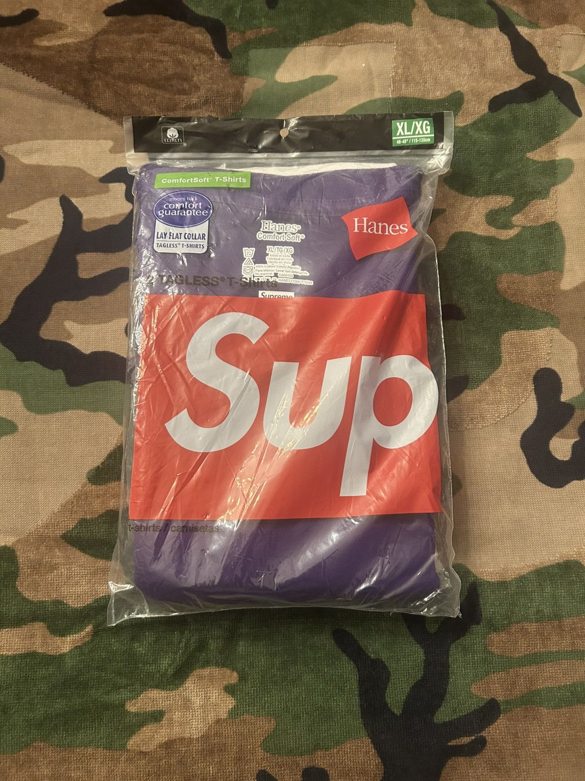 Hanes × Supreme Supreme Hanes Tagless Tees 2 pack Purple XL SS21 Size US XL / EU 56 / 4 - 1 Thumbnail