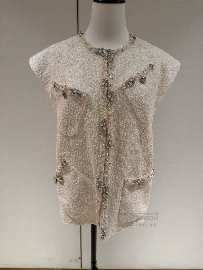 Chanel Equestrian series white studded vest