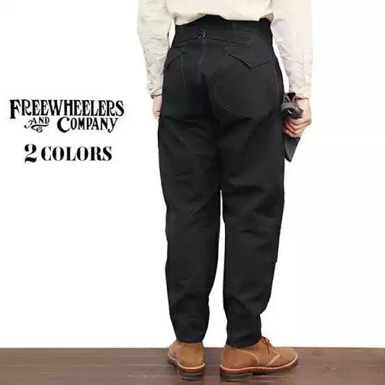 image of Freewheelers Bear Mountain Coal Black Sulfur Dyed Canvas Logging Pants, Men's (Size 30)