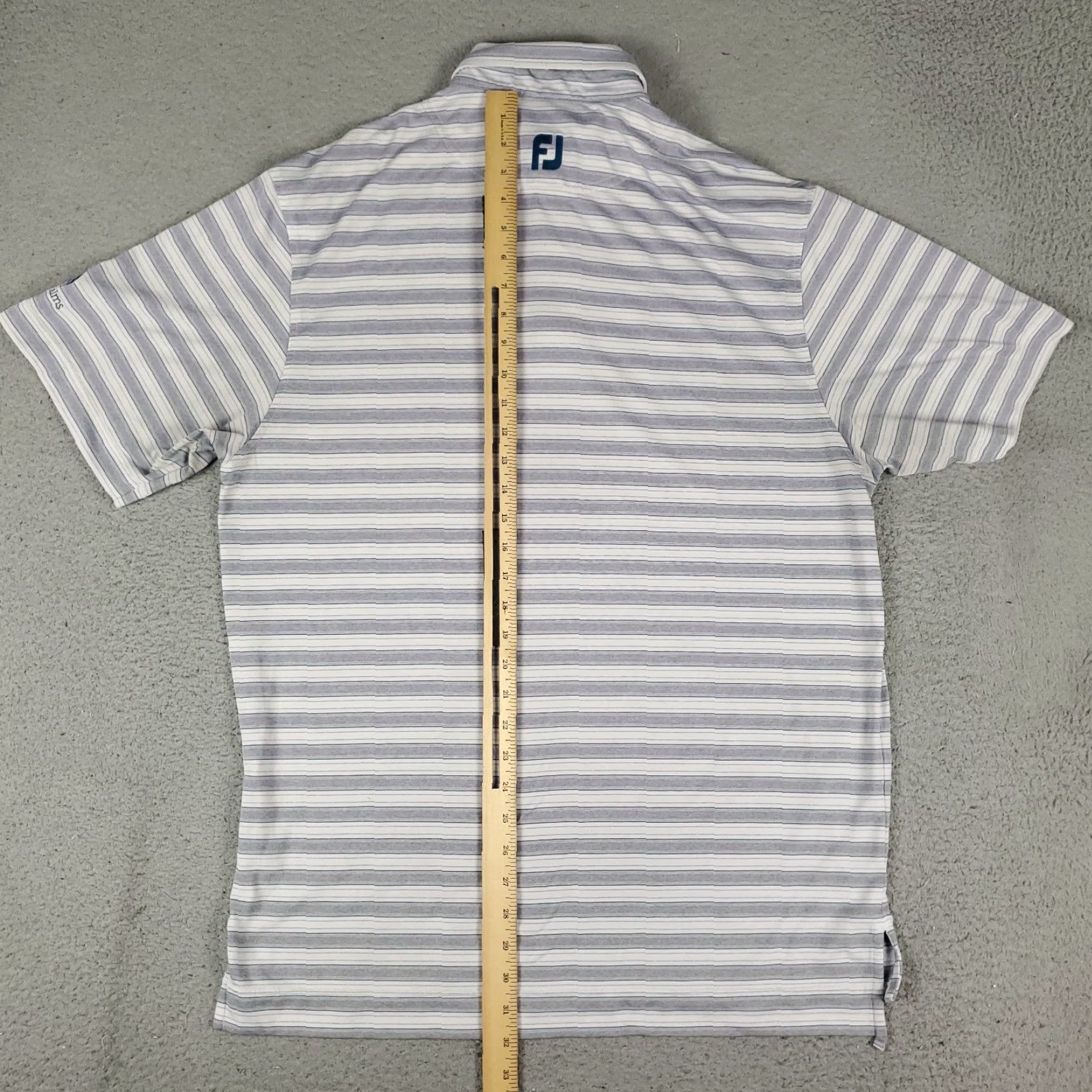 Footjoy FootJoy Polo Shirt Mens M Gray Striped Button Collared Short Sleeve Casual Golf - Polyester Size US M / EU 48-50 / 2 - 6 Thumbnail