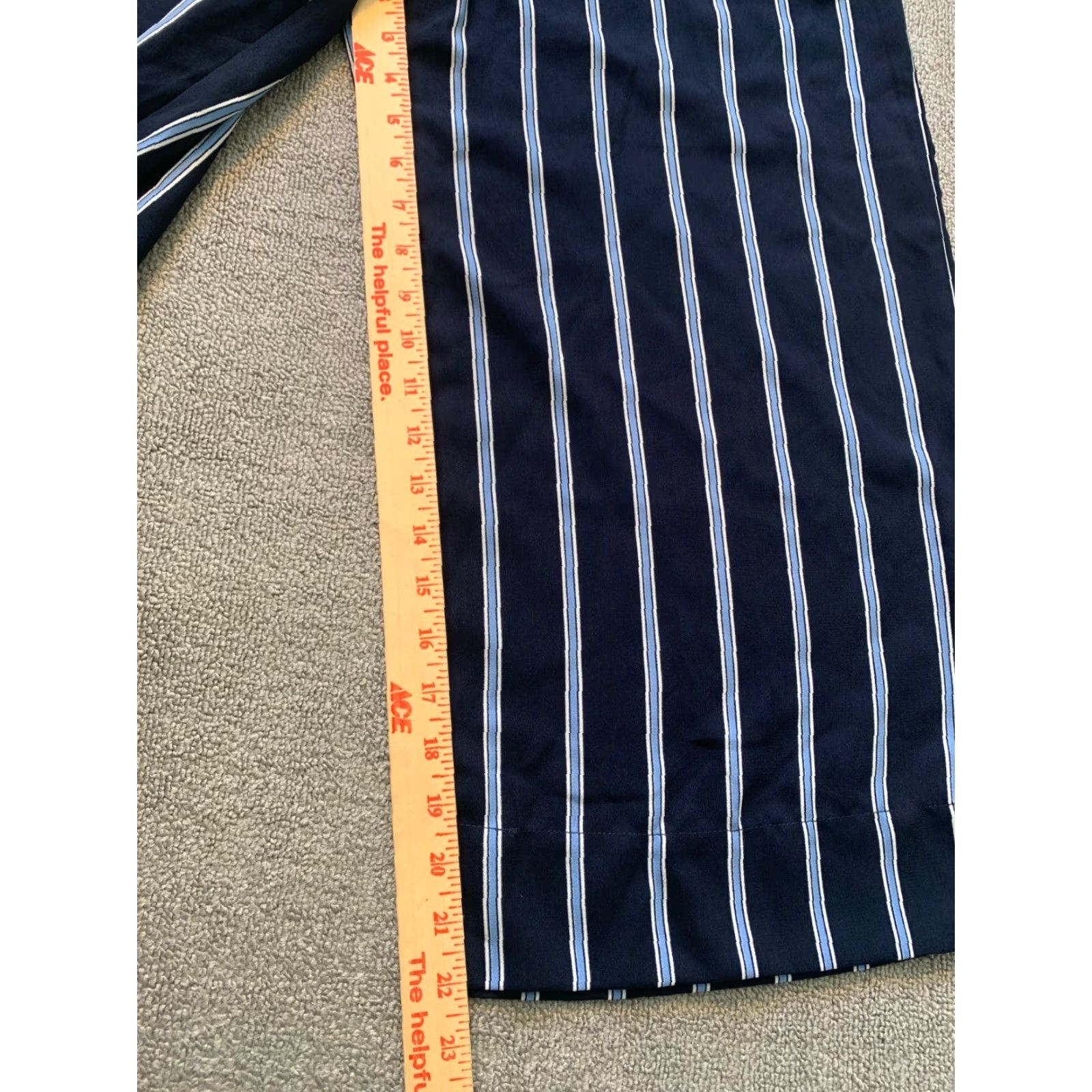 H&M H & M Blue Striped Pants Womens Size 10 Regular Dress Pants Casual Classic Fit Zip Closure Size 32" / US 10 / IT 46 - 2 Thumbnail