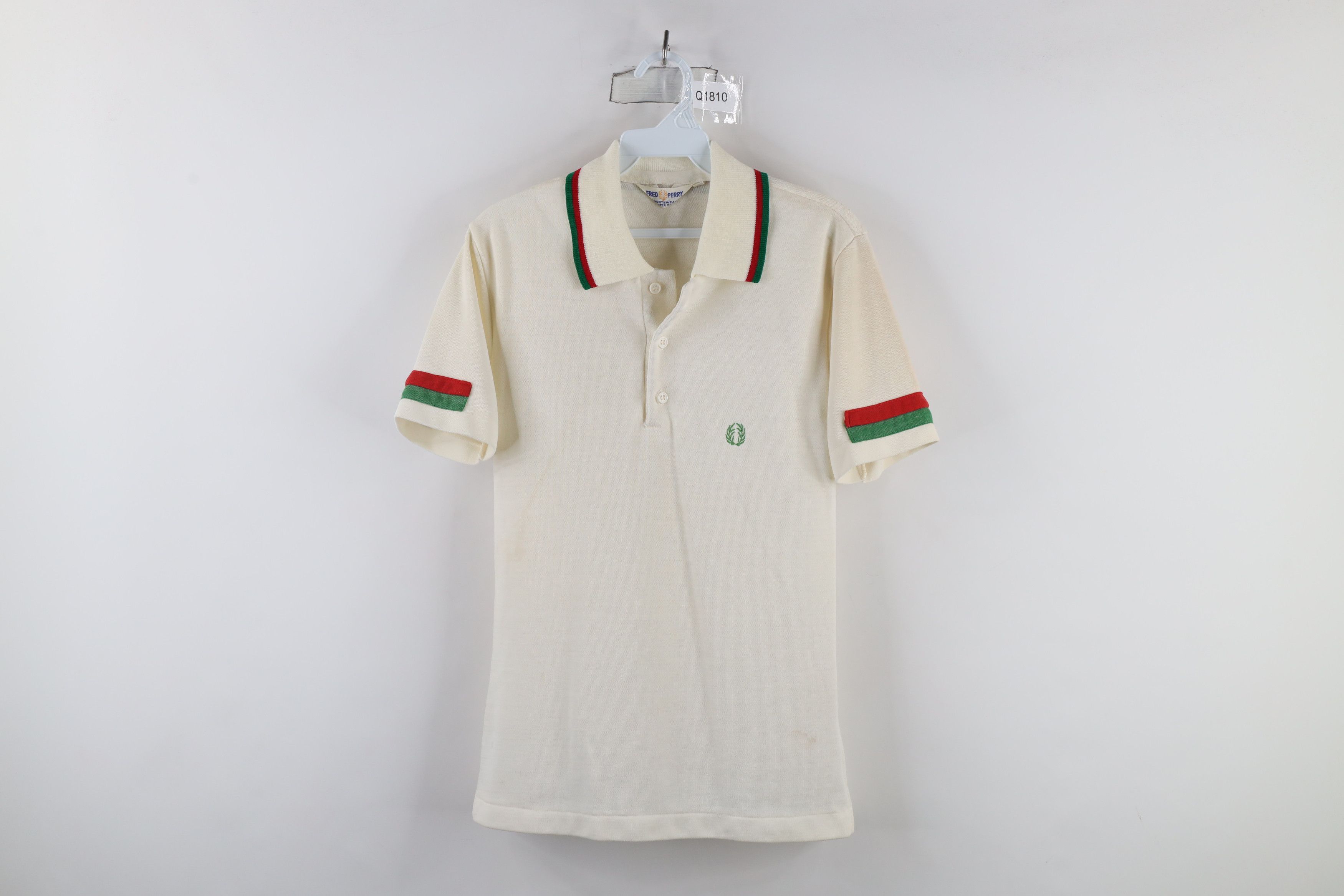 Fred Perry × Vintage Vintage 60s Fred Perry Striped Knit Collared Tennis Polo Size US S / EU 44-46 / 1 - 1 Thumbnail