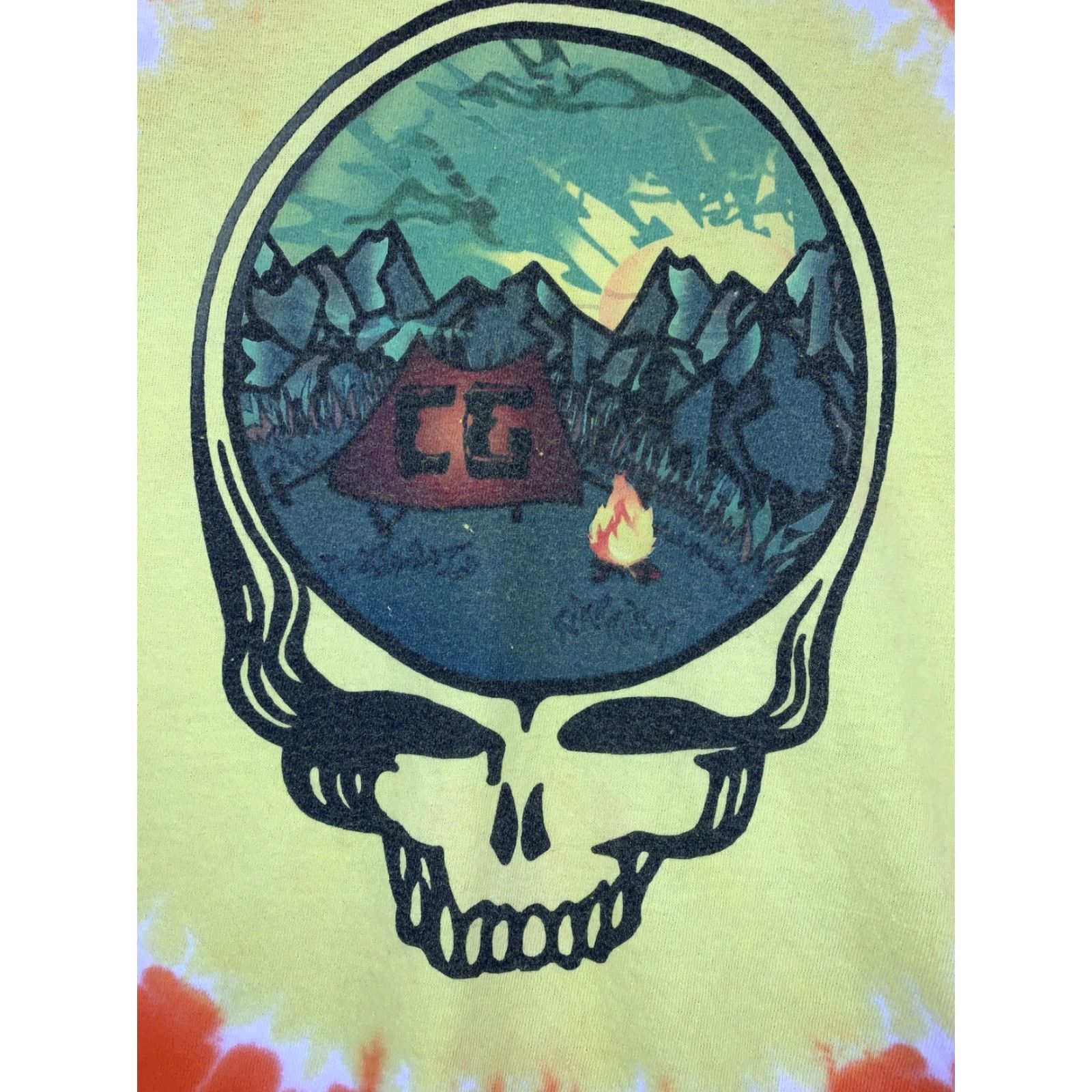 Gildan VINTAGE 90s Greatful Dead Steal Your Face-CJ Camp Mens Tie Dyed Large Shirt-8133 Size US L / EU 52-54 / 3 - 2 Thumbnail