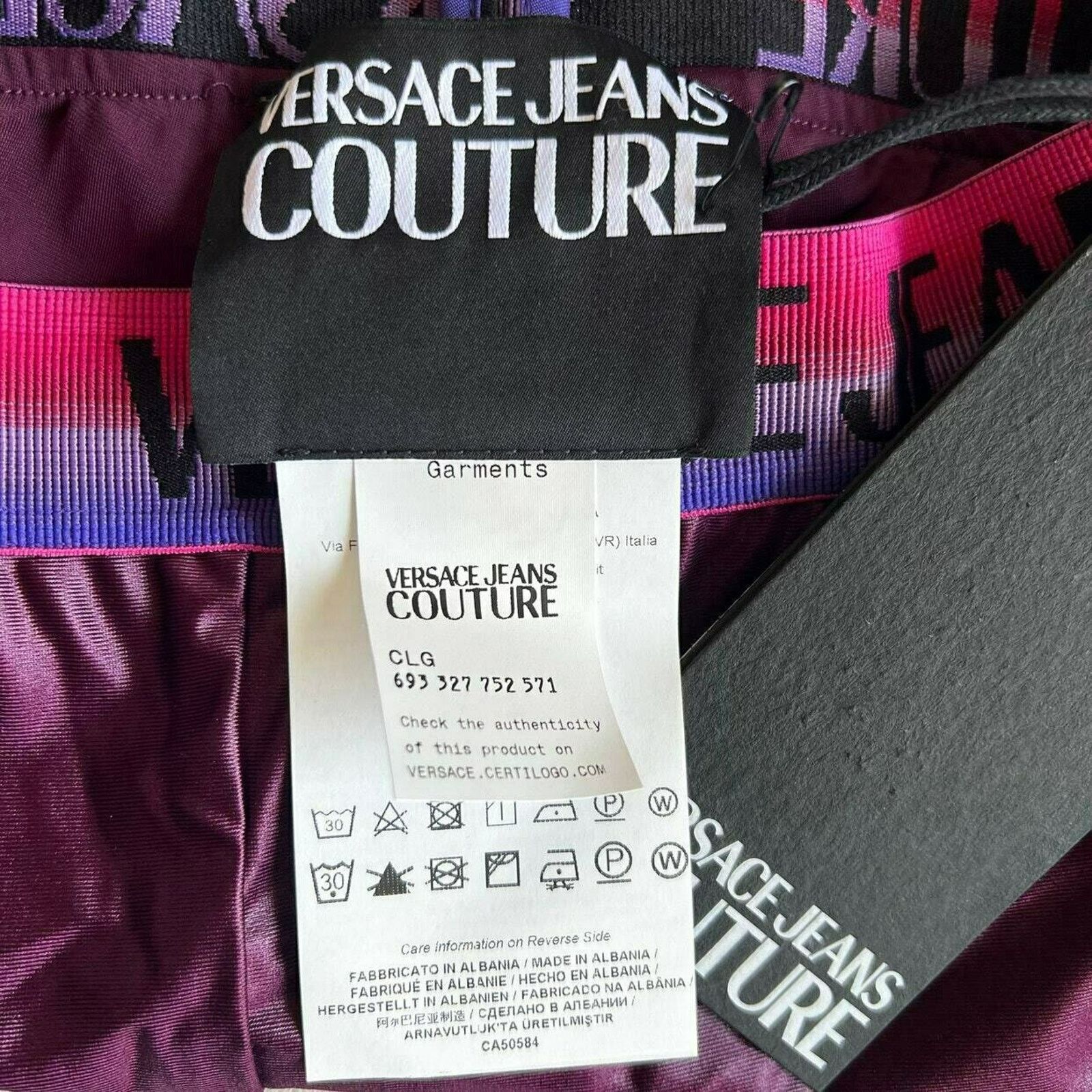 Versace Jeans Couture VERSACE Jeans Couture Purple Cropped+Bike Short, IT36/US0/XS Size 25" / US 0 / IT 36 - 7 Thumbnail