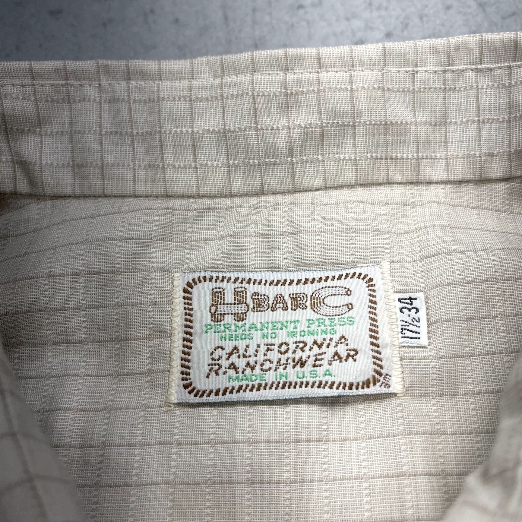 Vintage VINTAGE HBar C California Ranchwear Shirt Mens XL Beige Check Western Snap 70s Size US XL / EU 56 / 4 - 4 Thumbnail