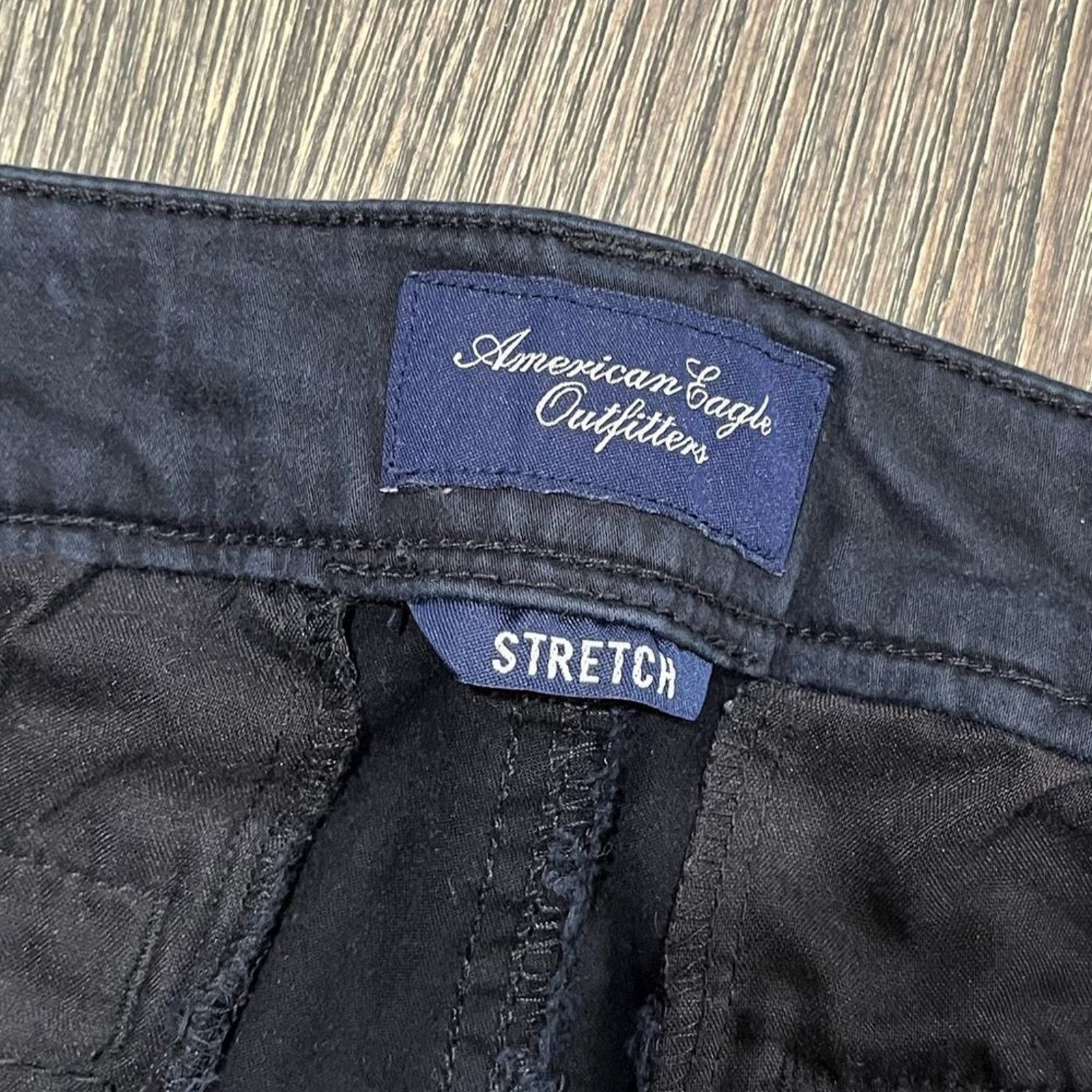 American Eagle Outfitters American Eagle Khaki Shorts Low-Rise Stretch Pockets Black 6 Size 28" / US 6 / IT 42 - 5 Thumbnail