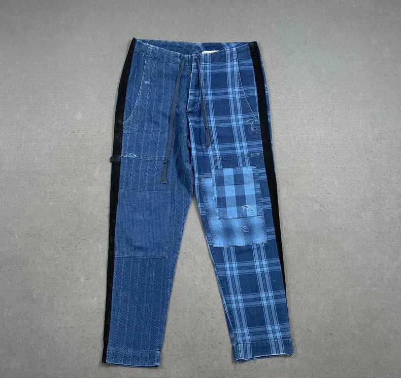 Greg Lauren greg lauren Destruction of patchwork casual pants plaid pat Size US 30 / EU 46 - 1 Thumbnail