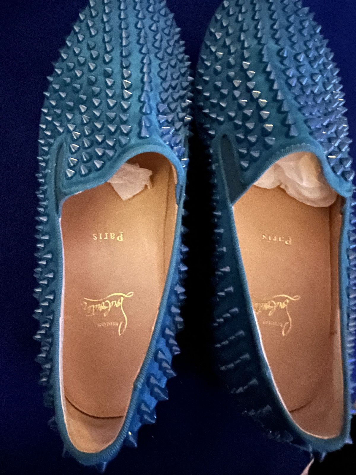 Christian Louboutin Christian Louboutin Roller-Boat Flat Lagune Blue Spikes Size US 11.5 / EU 44-45 - 8 Thumbnail