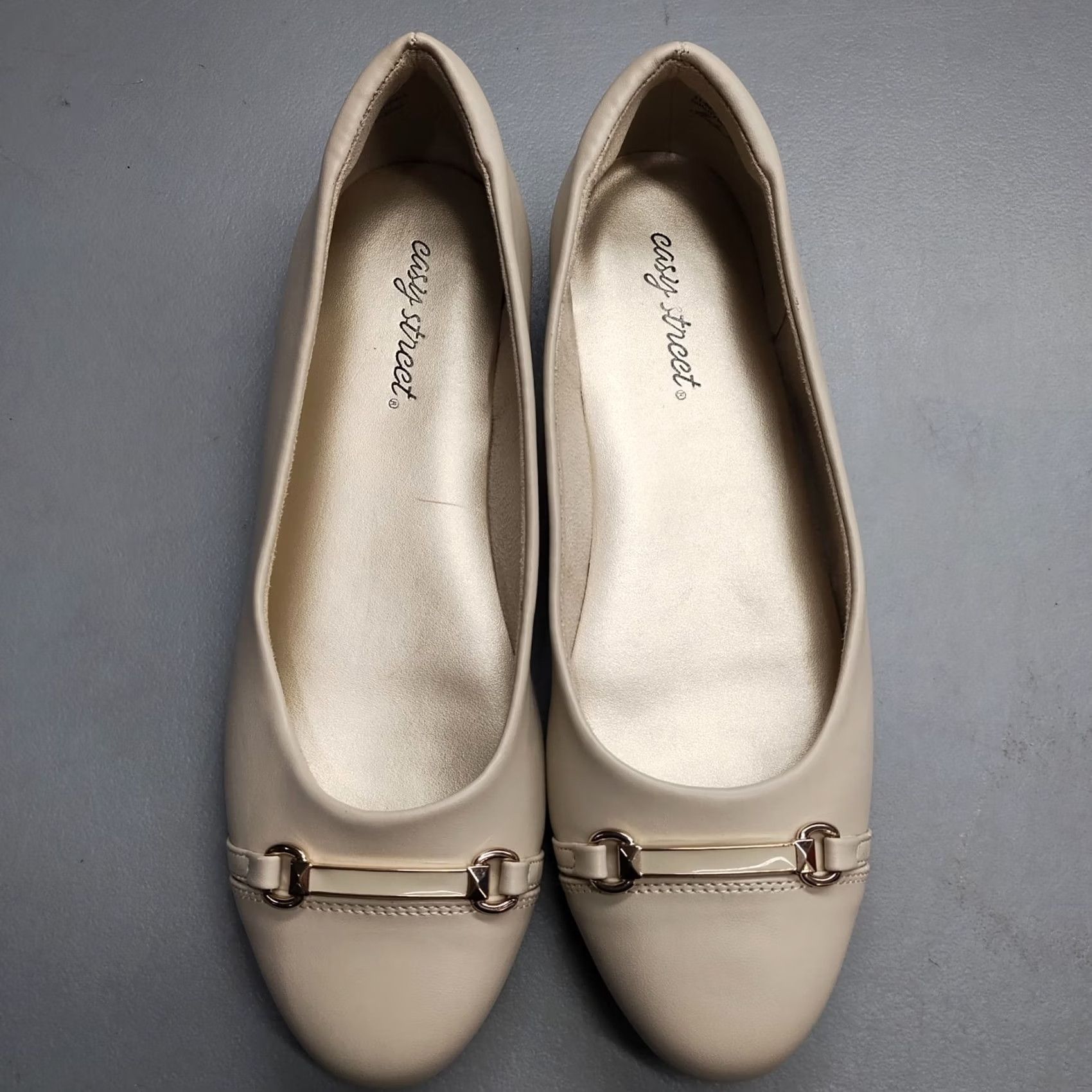Vintage Easy Street Ballet Flats Womens Size 9.5 Beige Slip On Flat Comfort Almond Toe VINTAGE No Size US 10 / IT 40 - 6 Thumbnail