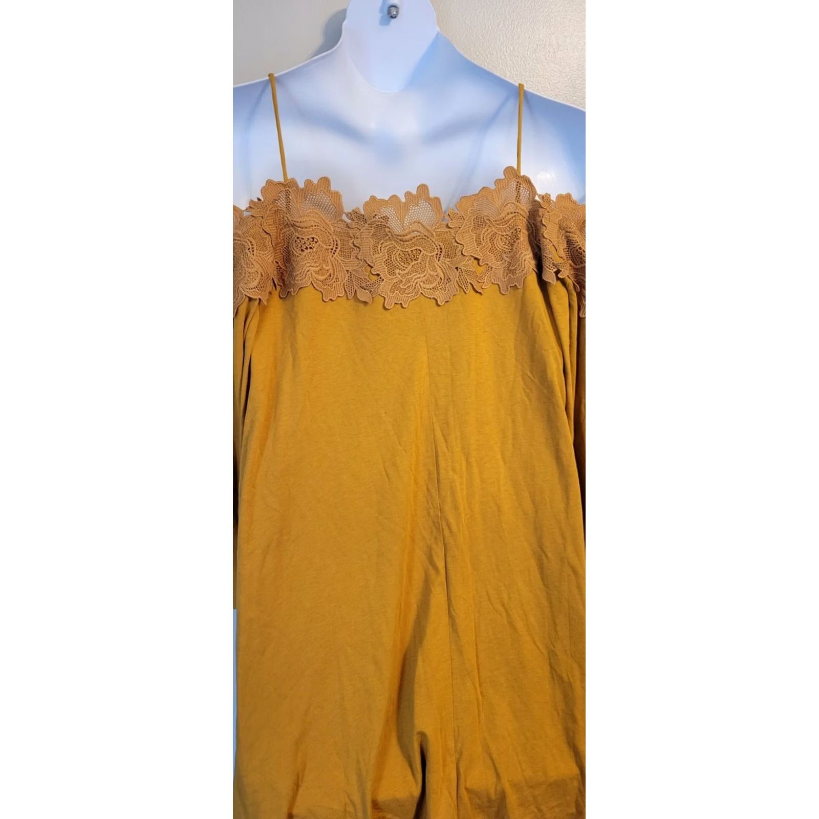 Denime VINTAGE? Denim 24/7 Plus Gold Off Shoulder Embellished Tunic Top Shirt 1X 22 24 Womens Size XL / US 12-14 / IT 48-50 - 4 Thumbnail